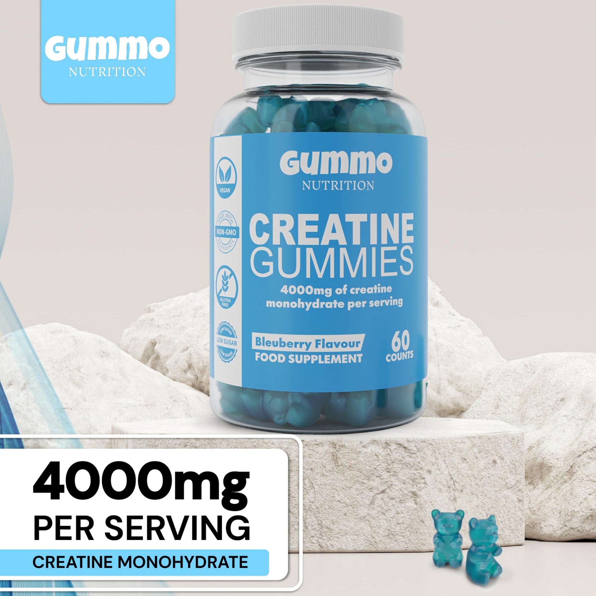 Creatine Monohydrate Gummies 4000mg for Men & Women - 60 Chewable Creatine GUMMO NUTRITION buy supplements canada