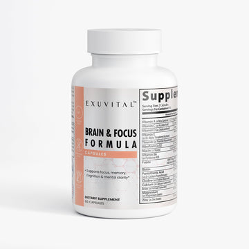 EXUVITAL Brain & Focus Formula, Veggie Capsules, 60 Count, Nootropic Supplement with Vitamins, Minerals and Proprietary Blend for Clarity, Memory, Cognition and Mental Focus EXUVITAL buy supplements canada