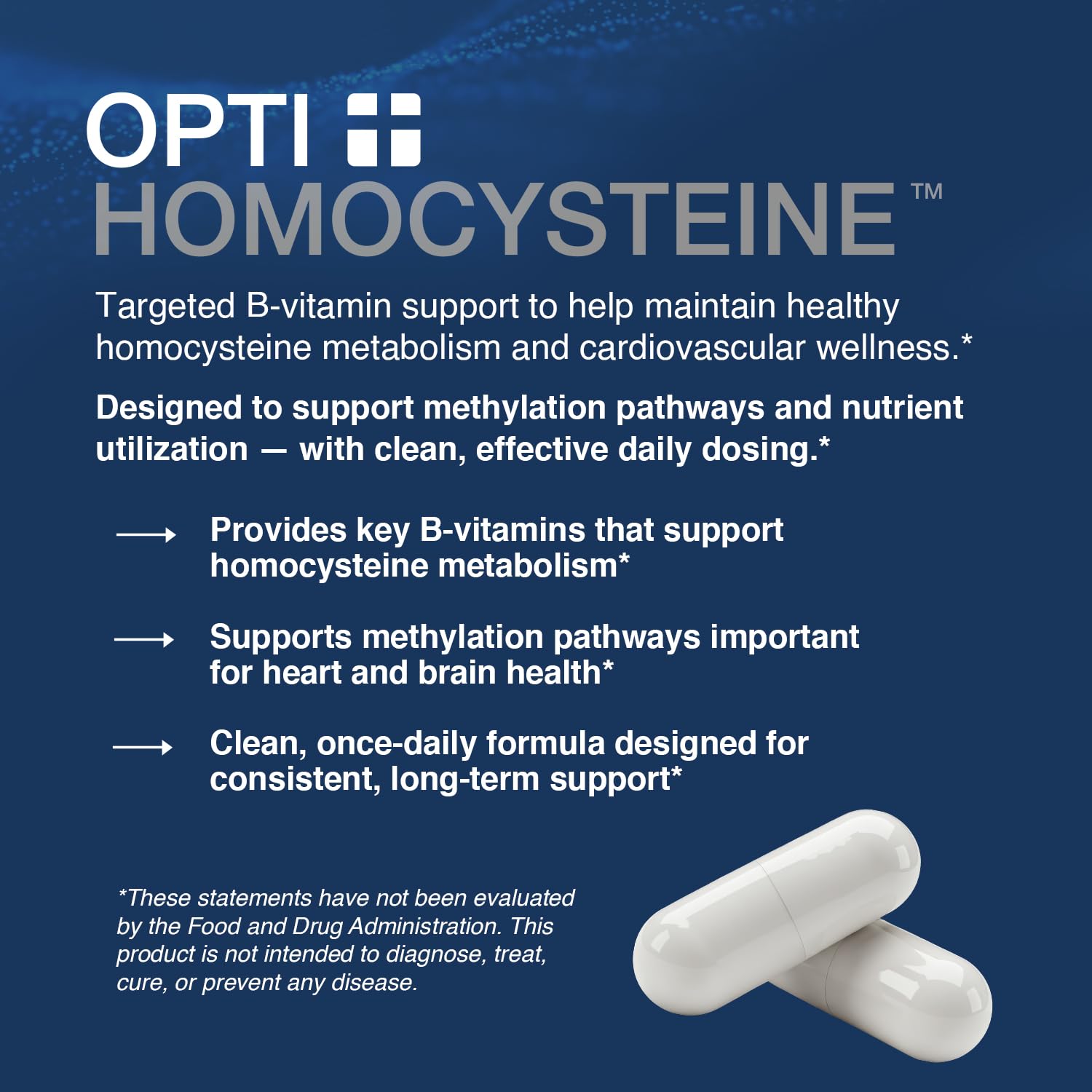Opti + Homocysteine Capsules | Daily Brain and Heart Health Supplements* | Brain Supplement with Methylcobalamin & Methylfolate | 60 capsules/30 Servings Opti + Life buy supplements canada