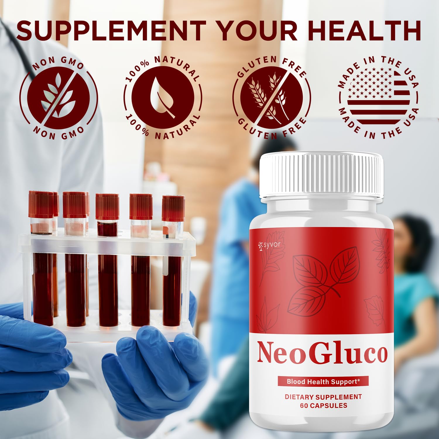(2 Pack) NeoGluco Capsules, Official NeoGluco Glycogen Support Pills with All Natural Ingredients, Advanced Formula Health Supplement with Max Strength Premium Vitamins for Women & Men (120 Capsules) Syvor buy supplements canada