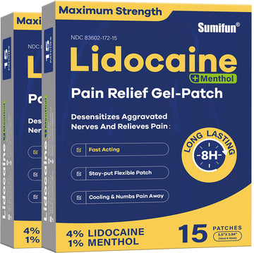 Sumifun 4% Lidocaine Patches Plus 1% Menthol - 30 Counts Maximum Strength OTC Pain Relief Patches for Back Ache Stiff Neck Joint Pain Muscle Soreness Topical Analgesic Sumifun buy supplements canada