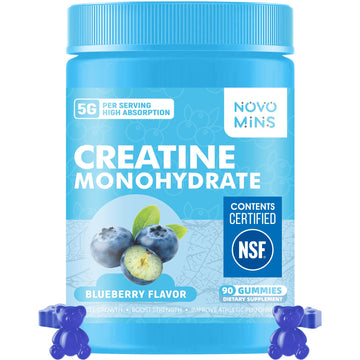 novomins Creatine Monohydrate Gummies 5000mg for Men & Women, Chewables Creatine Monohydrate for Muscle Strength, Muscle Builder, Energy Boost, Pre-Workout Supplement novomins buy supplements canada