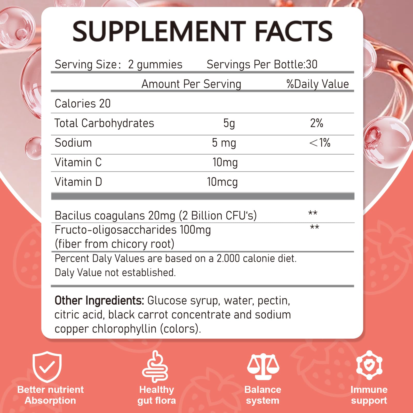 Vikaywoo Probiotic Fiber Gummies for Adults, No Sugar Added Strawberry Flavor– 2 Billion CFUs –Vitamin C,Vitamin D–Digestive Health & Regularity Support(120 Count) Vikaywoo buy supplements canada