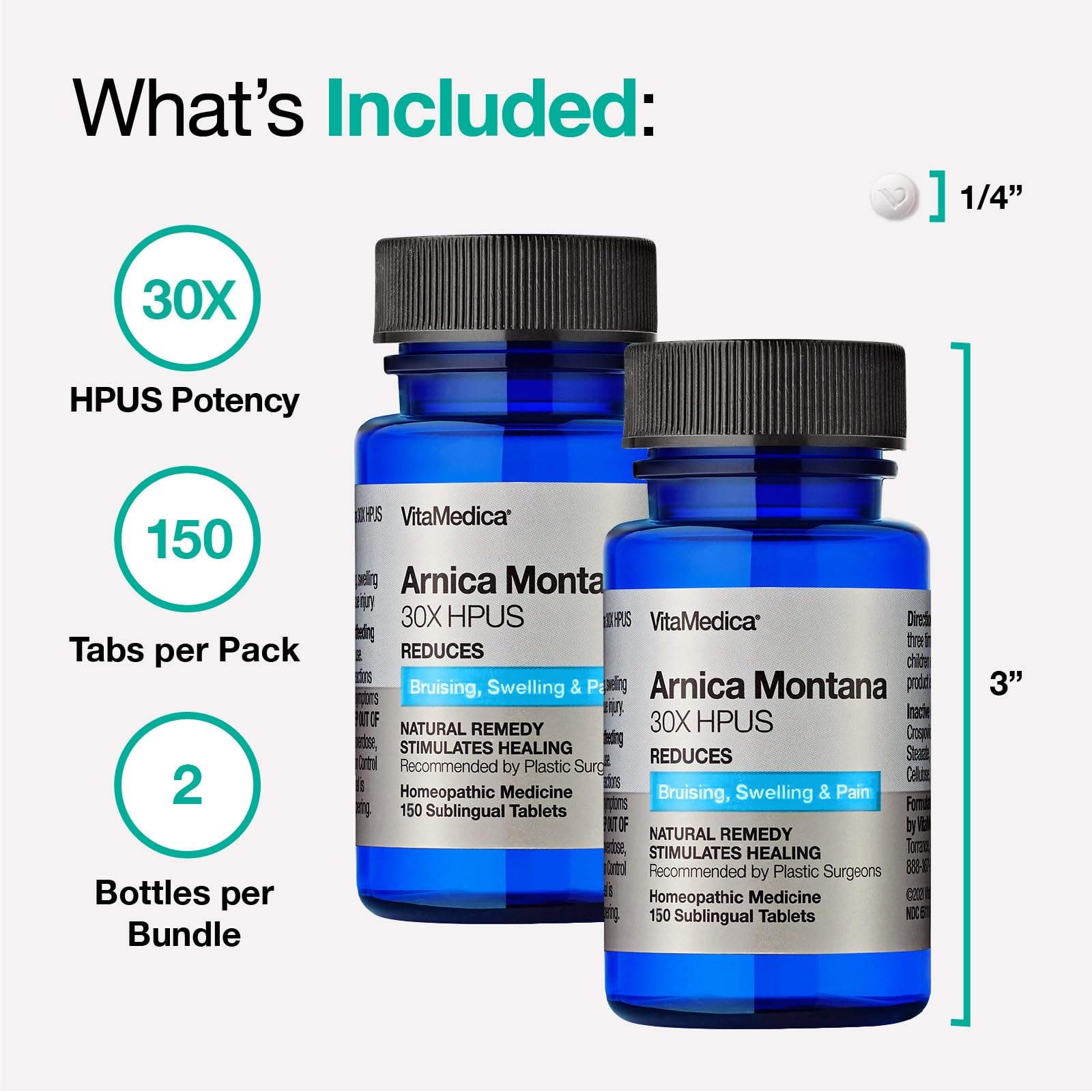 VitaMedica Arnica Montana 30X Homeopathic Tablets for Bruising Pain and Swelling | Plant Based Formula VitaMedica buy supplements canada