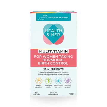 Health & Her Multivitamin Supplement for Women Taking Birth Control - Nutrition Support - 1 Month Supply, 60 Tablets - Vegan & Gluten Free Health and Her buy supplements canada
