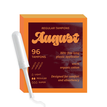 August Organic Cotton Tampons, Regular tampons, BPA Free Long Applicators, Non-Toxic Organic August buy supplements canada