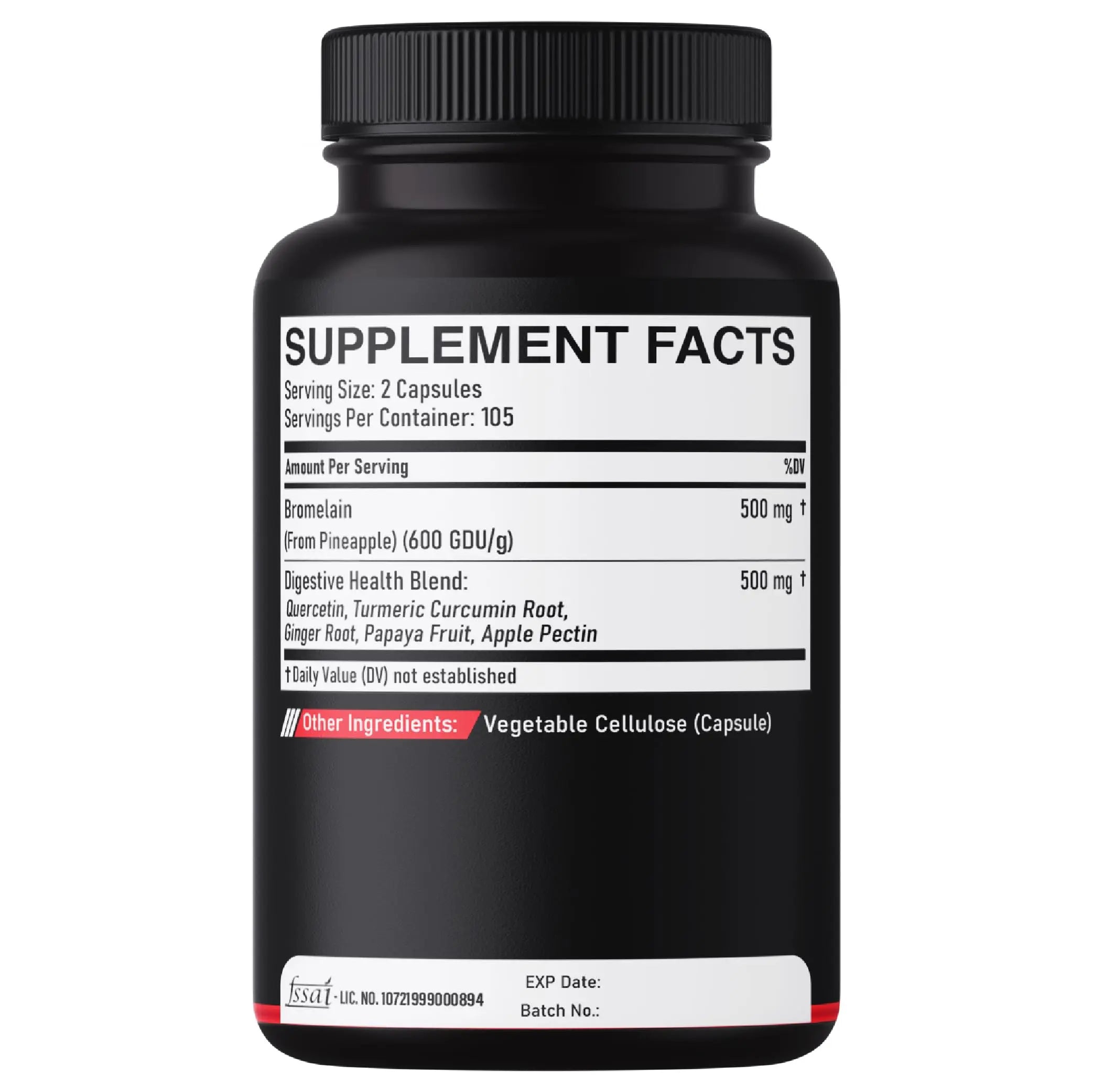 DEDICAD 6in1 Bromelain 500mg Supplement - 1000mg per Serving - 210 Capsules with Digestive Health Blend as Quercetin, Ginger, Turmeric, Papaya - Support Overall Health, Digestion & Immune System DEDICAD buy supplements canada