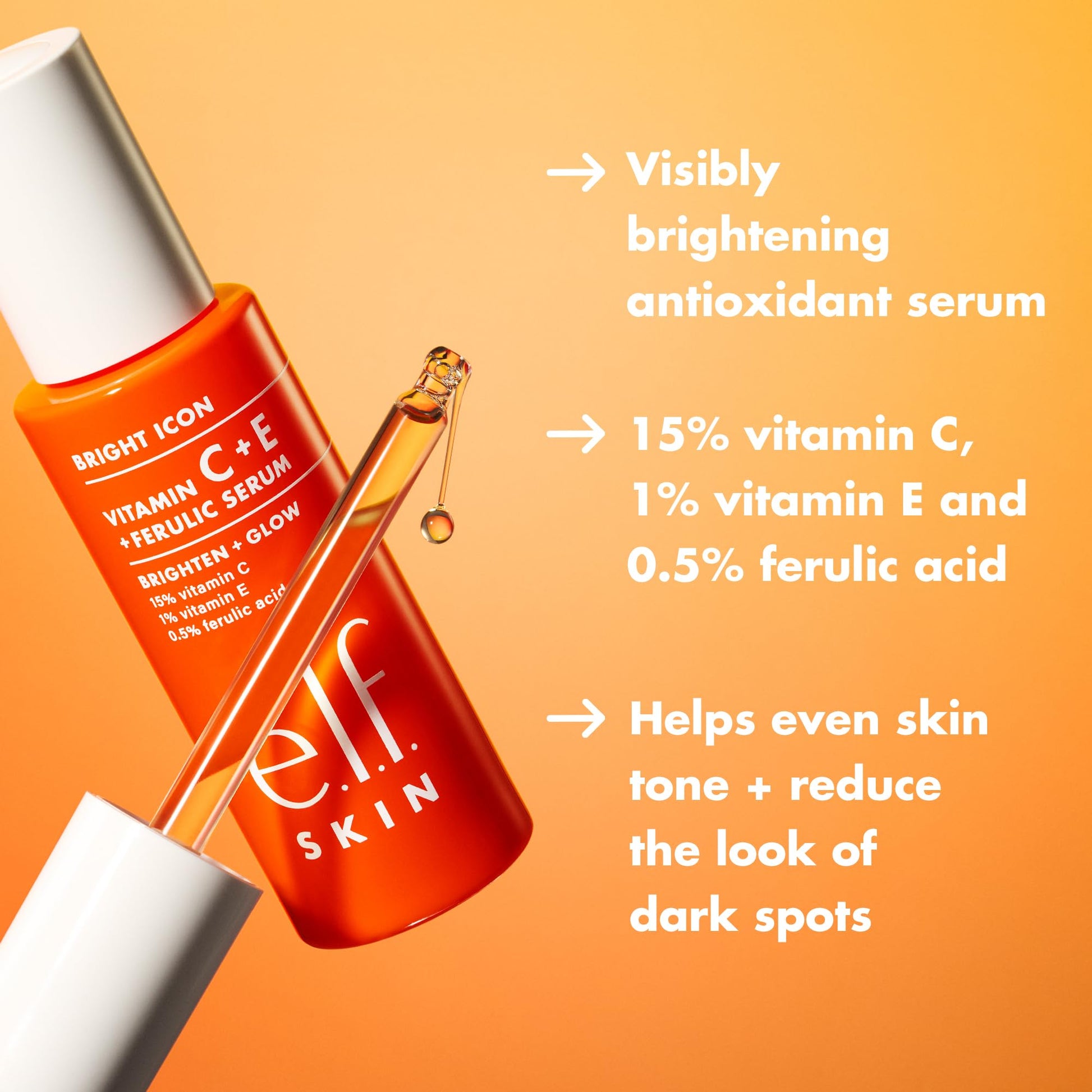 e.l.f. SKIN Bright Icon Vitamin C + E + Ferulic Serum, Brightening & Soothing Face Serum, Helps Even Skin Tone e.l.f. buy supplements canada
