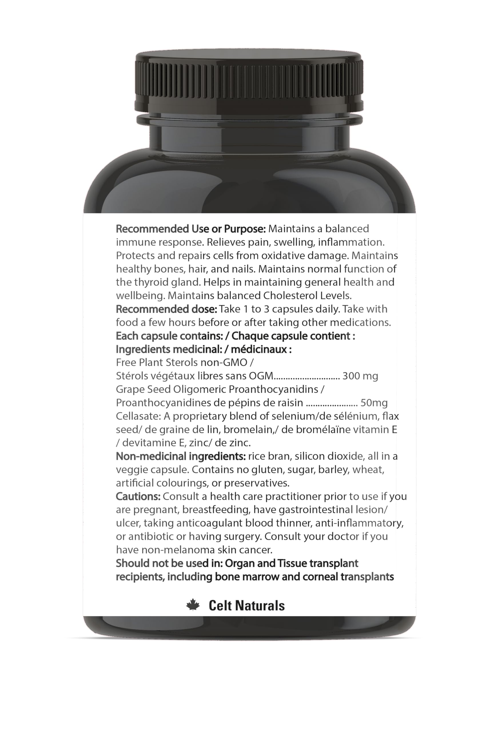 Celt Immunocare 60 v-caps - Potent Seasonal Allergy Blend - Adult Immunity Support - Cholesterol Modulator - Plant Sterols Ultra Strength - 7 Key Immunity Enhancing Ingredients Celt Immuno-Care buy supplements canada