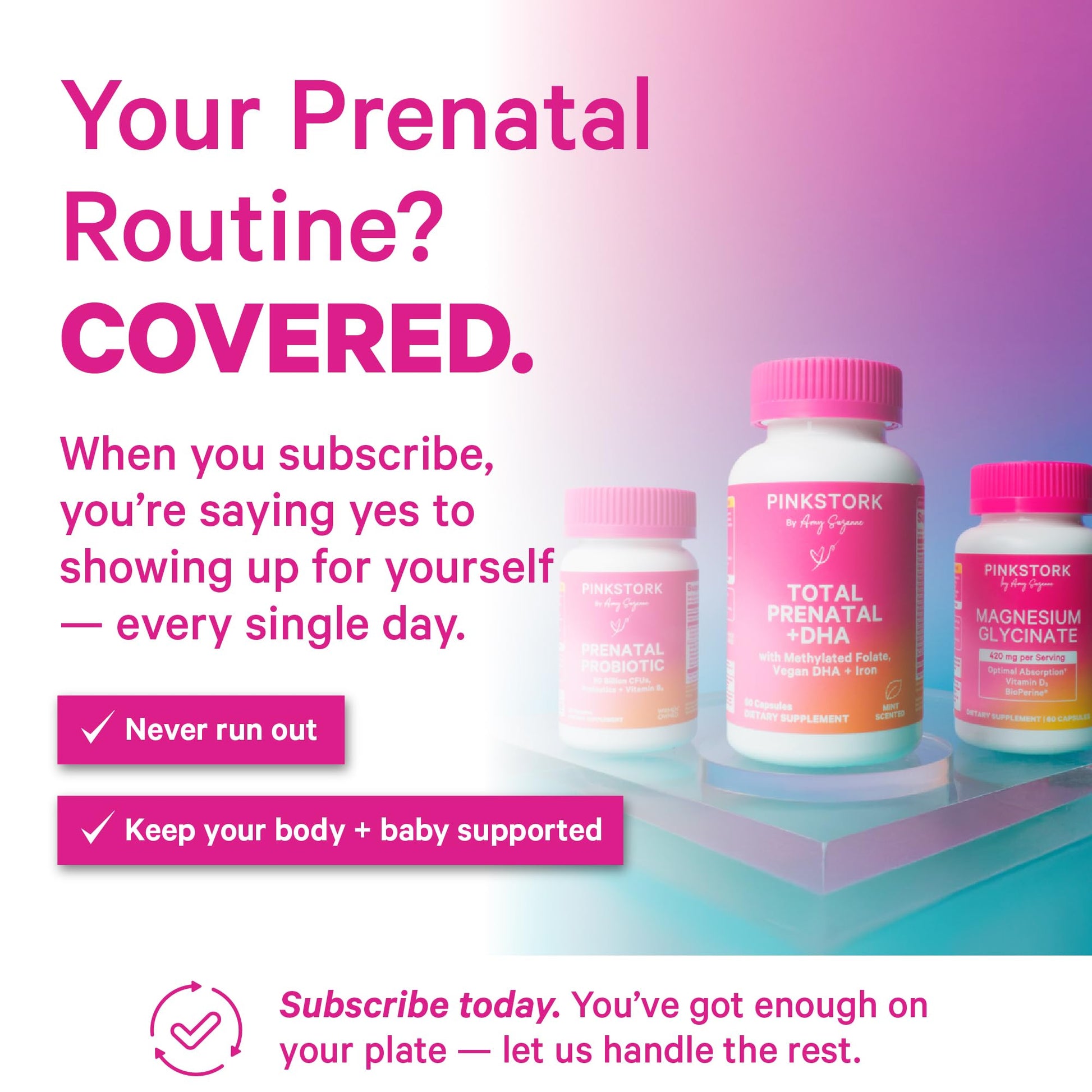 Pink Stork Total Prenatal Vitamins with DHA, Folate, Iron, Choline, and Vitamin B12 - Prenatals for Women to Support Fetal Development, Pregnancy Essentials Pink Stork buy supplements canada