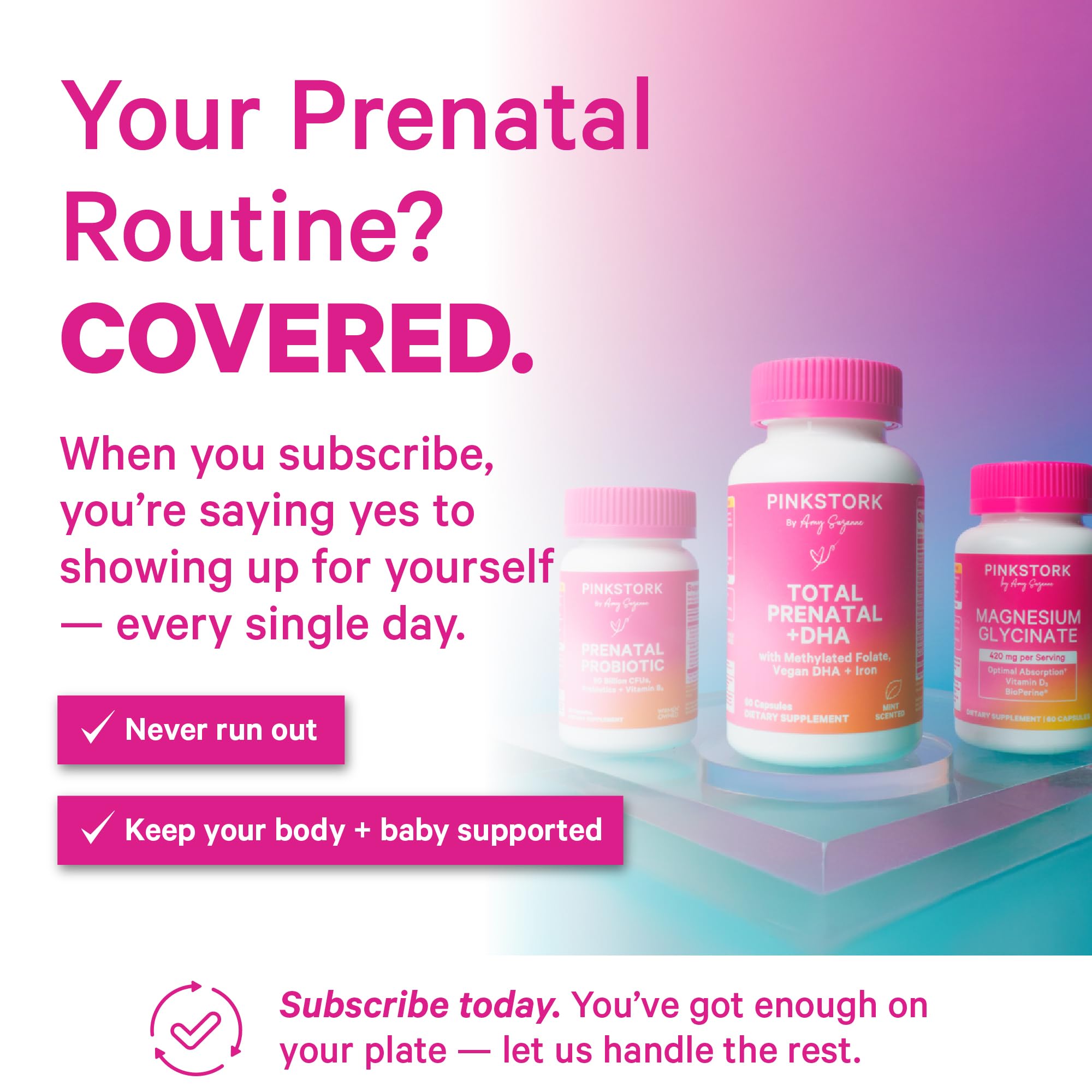 Pink Stork Total Prenatal Vitamins with DHA, Folate, Iron, Choline, and Vitamin B12 - Prenatals for Women to Support Fetal Development, Pregnancy Essentials Pink Stork buy supplements canada