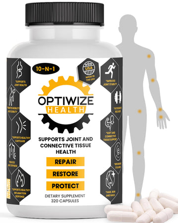 OptiWize 10-N-1 Joint Support Hydrolyzed Collagen,MSM, Hyaluronic Acid, Glucosamine,Chondroitin & More- Targets Joint Discomfort, OptiWize buy supplements canada