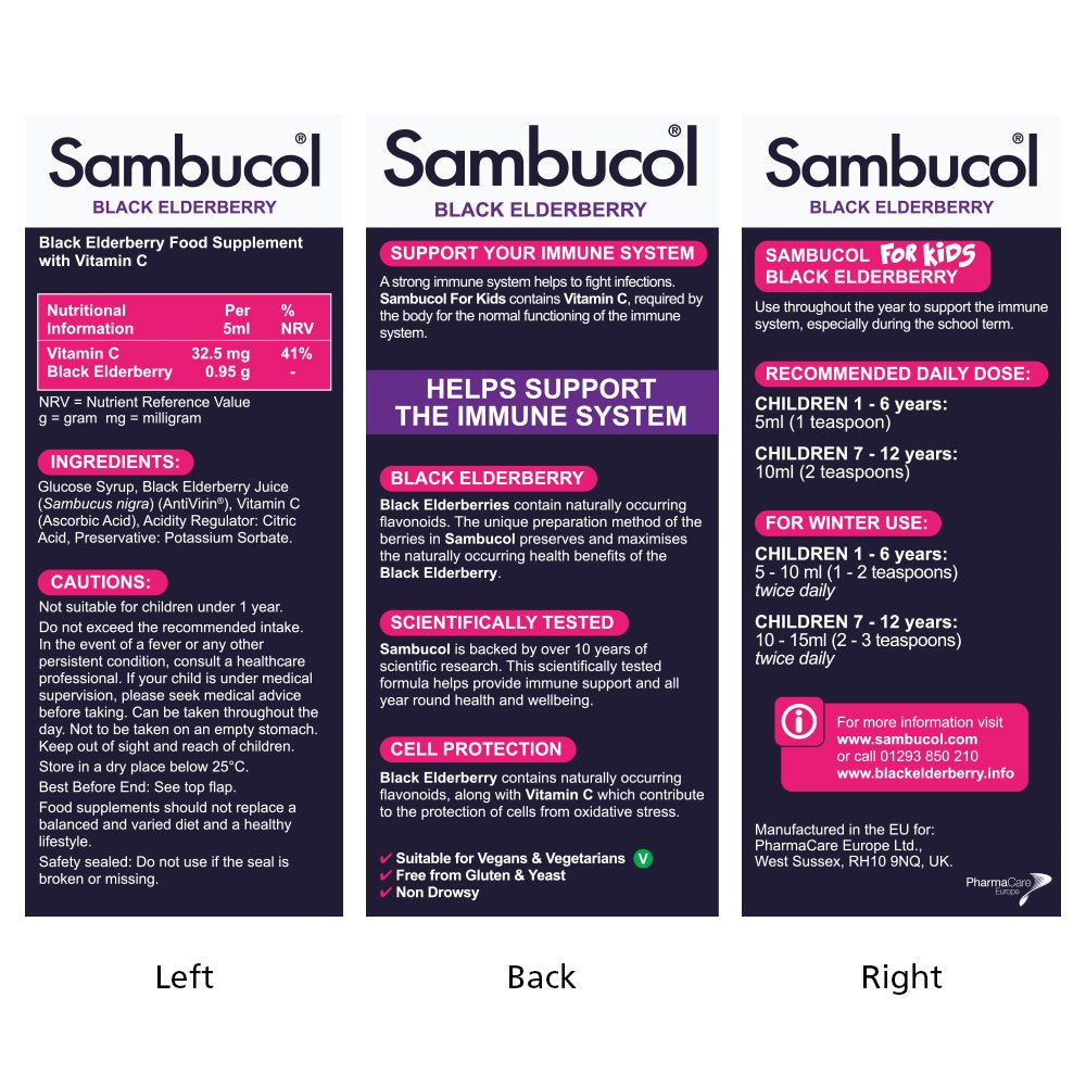 Sambucol Kids 120 ml For Immune Support, Drop Sambucol buy supplements canada