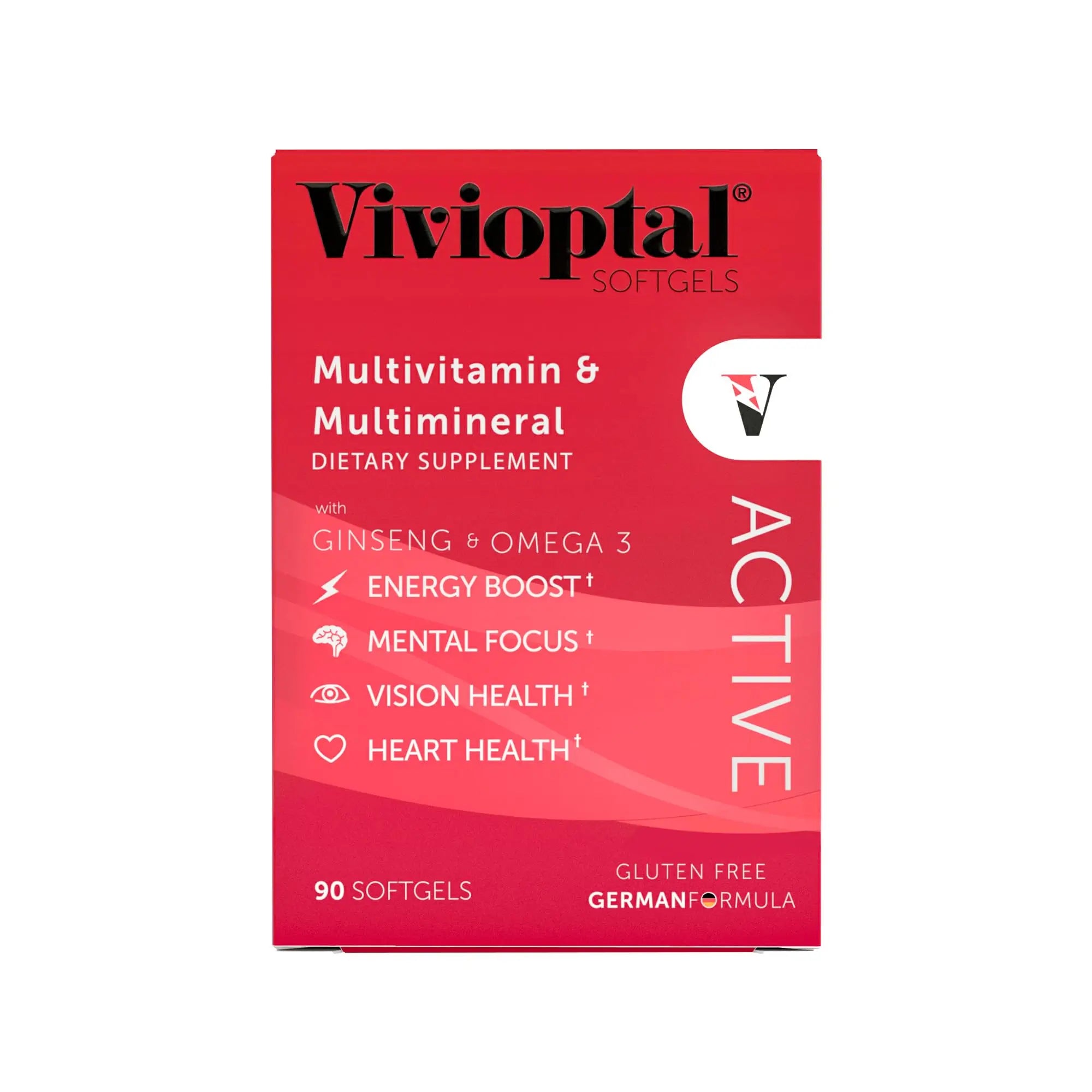 Vivioptal Active, 90 Softgels, Ginseng & Omega 3, Multivitamin & Multimineral, Gluten Free, German Formula Vivioptal Vitamins buy supplements canada