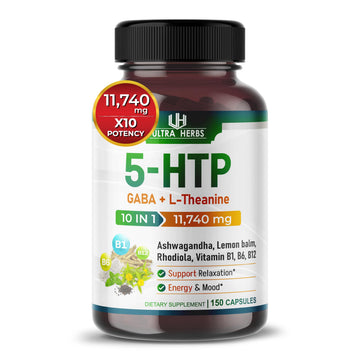 5-HTP Supplement 11,740mg 10 in 1 with GABA, L-Theanine, Ashwagandha, Rhodiola ULTRA HERBS buy supplements canada