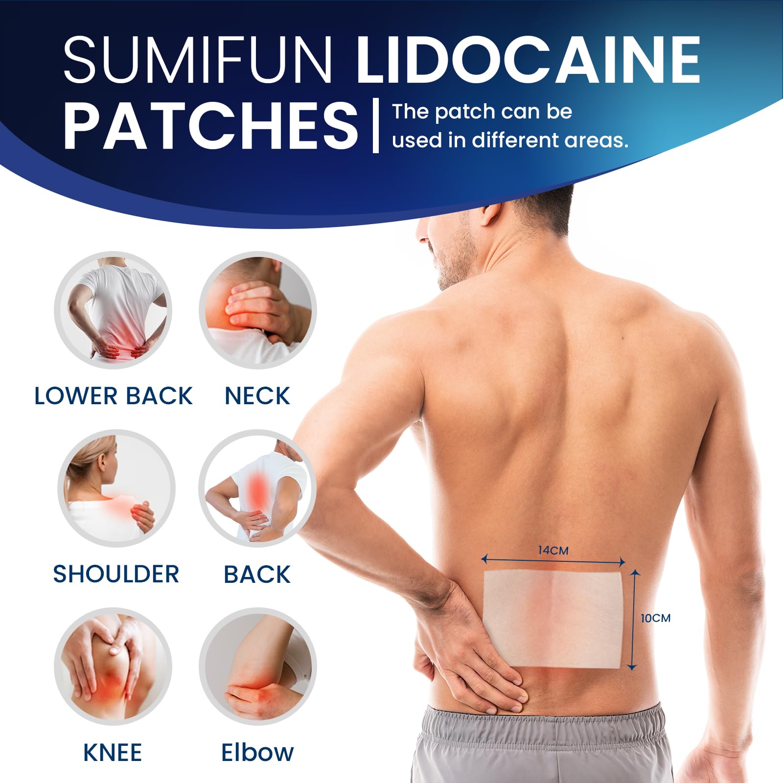 Sumifun 4% Lidocaine Pain Patches - Maximum OTC Strength Pain Relief for Lower Back Pain, Neck Sore, Joint Pain - Fast Acting & Long Lasting 8 Hours, 10 Counts Sumifun buy supplements canada