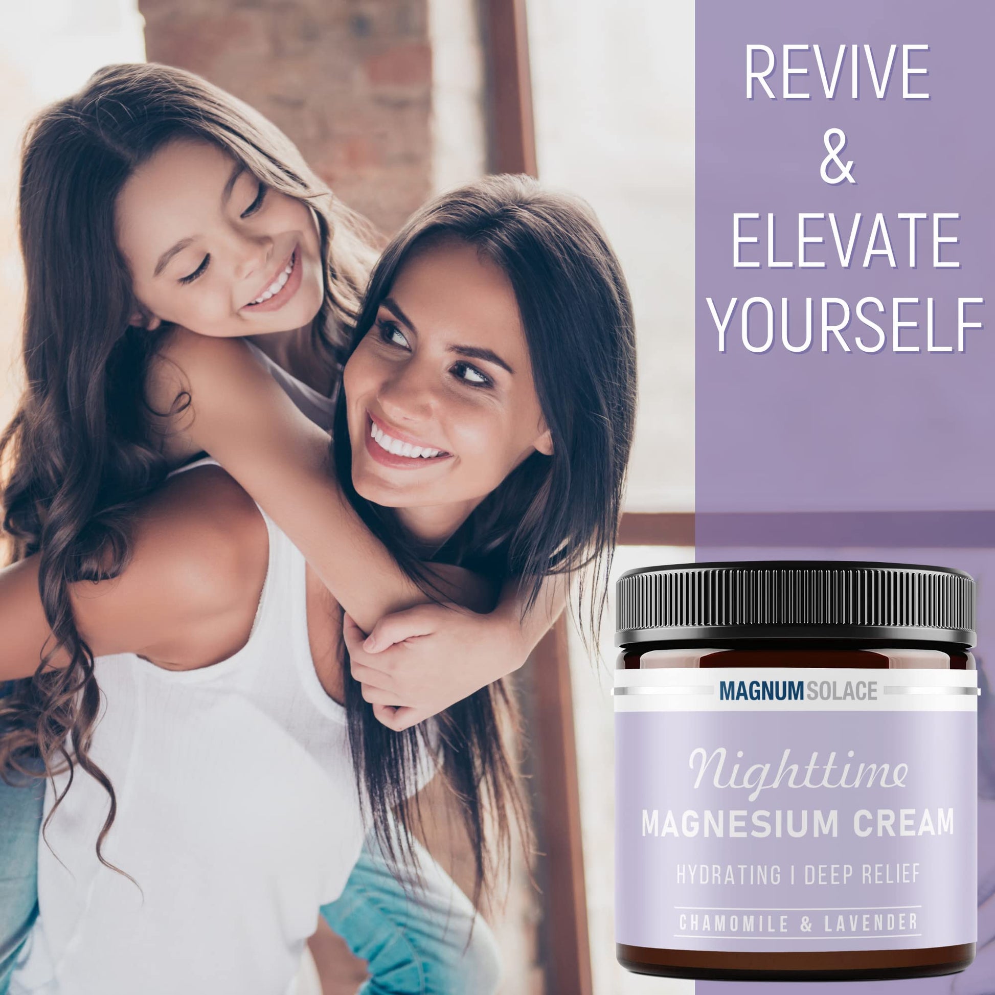 Magnum Solace Magnesium Lotion – Nighttime Magnesium Cream – Apply to Legs, Arms or Chest - Topical Magnesium Chloride – USA Made and Safe for Kids (Chamomile Lavender) Magnum Solace buy supplements canada