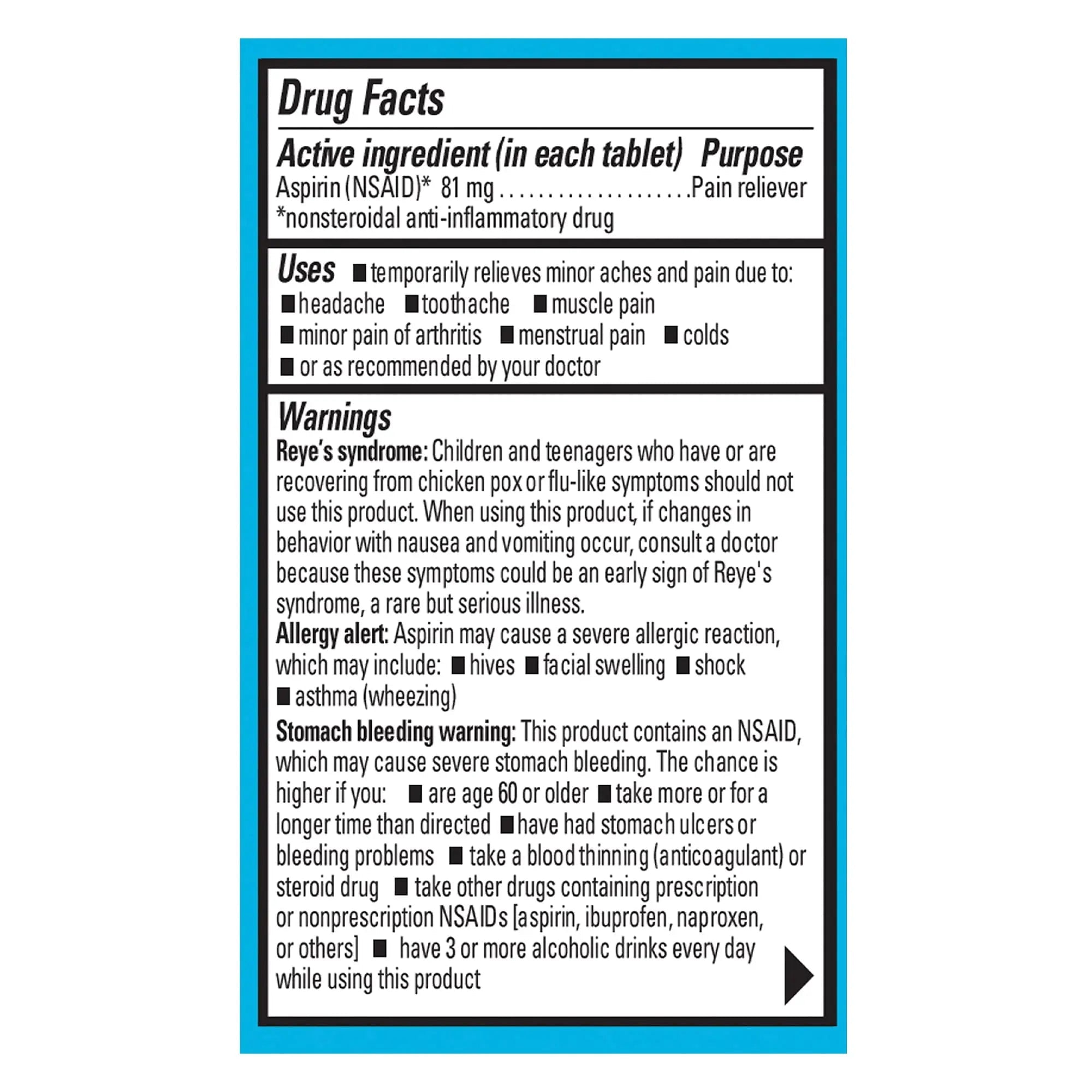 ECOTRIN ADULT LOW DOSE 81MG (45 tablets) Ecotrin buy supplements canada