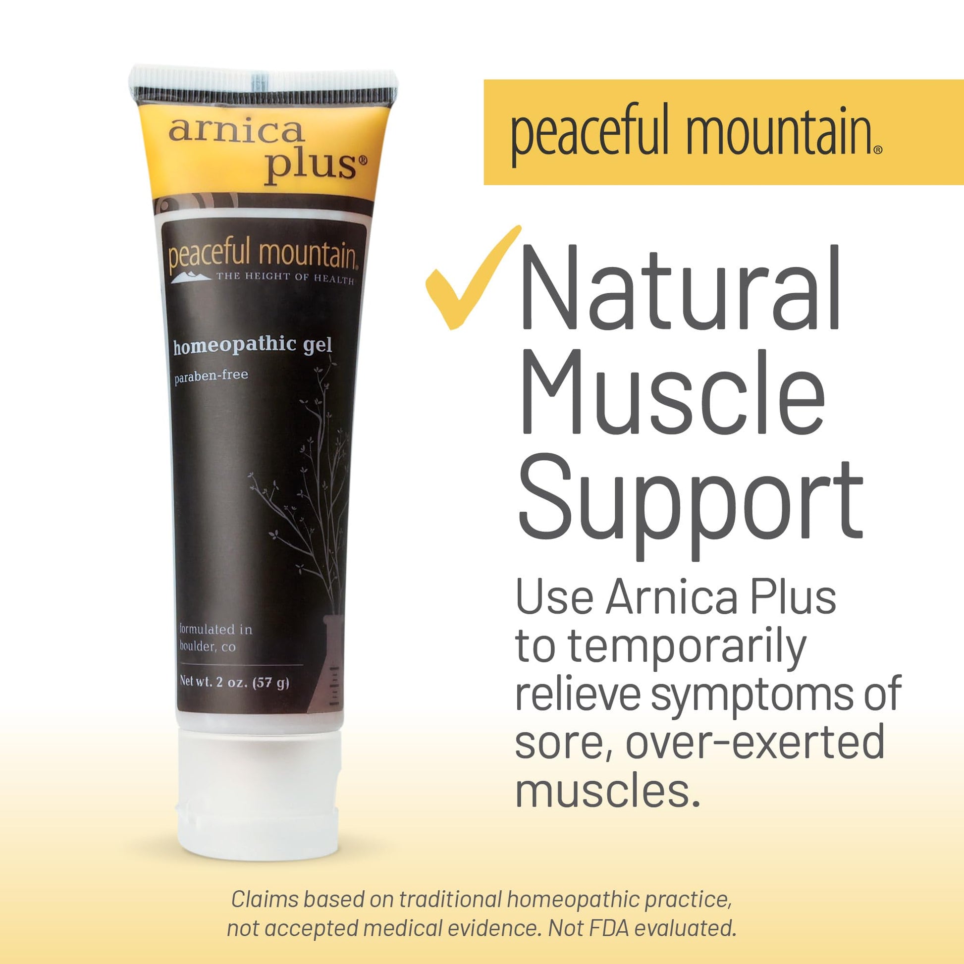 Peaceful Mountain Arnica Plus Homeopathic Gel - Natural Homeopthic Gel for Sore or cramping Muscles - 2oz Peaceful Mountain buy supplements canada