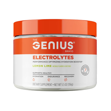 The Genius Brand Genius Electrolytes - Electrolyte Powder for Active Lifestyles - Supports Hydration, Energy, Endurance, Muscle Growth & Recovery - Lemon Lime - 30 Servings The Genius Brand buy supplements canada
