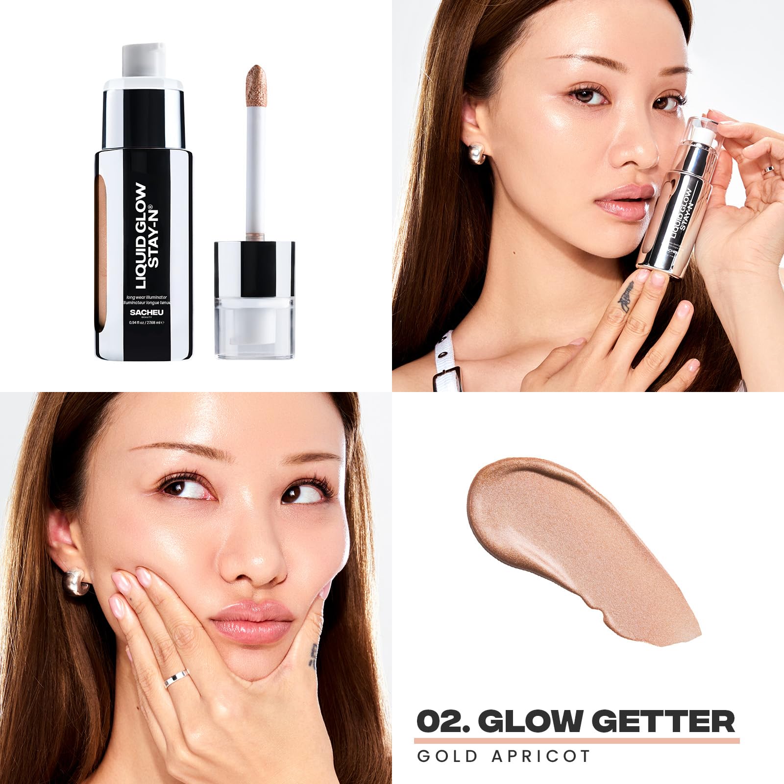 Sacheu Liquid Glow STAY-N Liquid Highlighter & Illuminator Makeup — 30ml Long Lasting Luminous Glow Lightweight Dewy Finish, Glow Getter Sacheu buy supplements canada