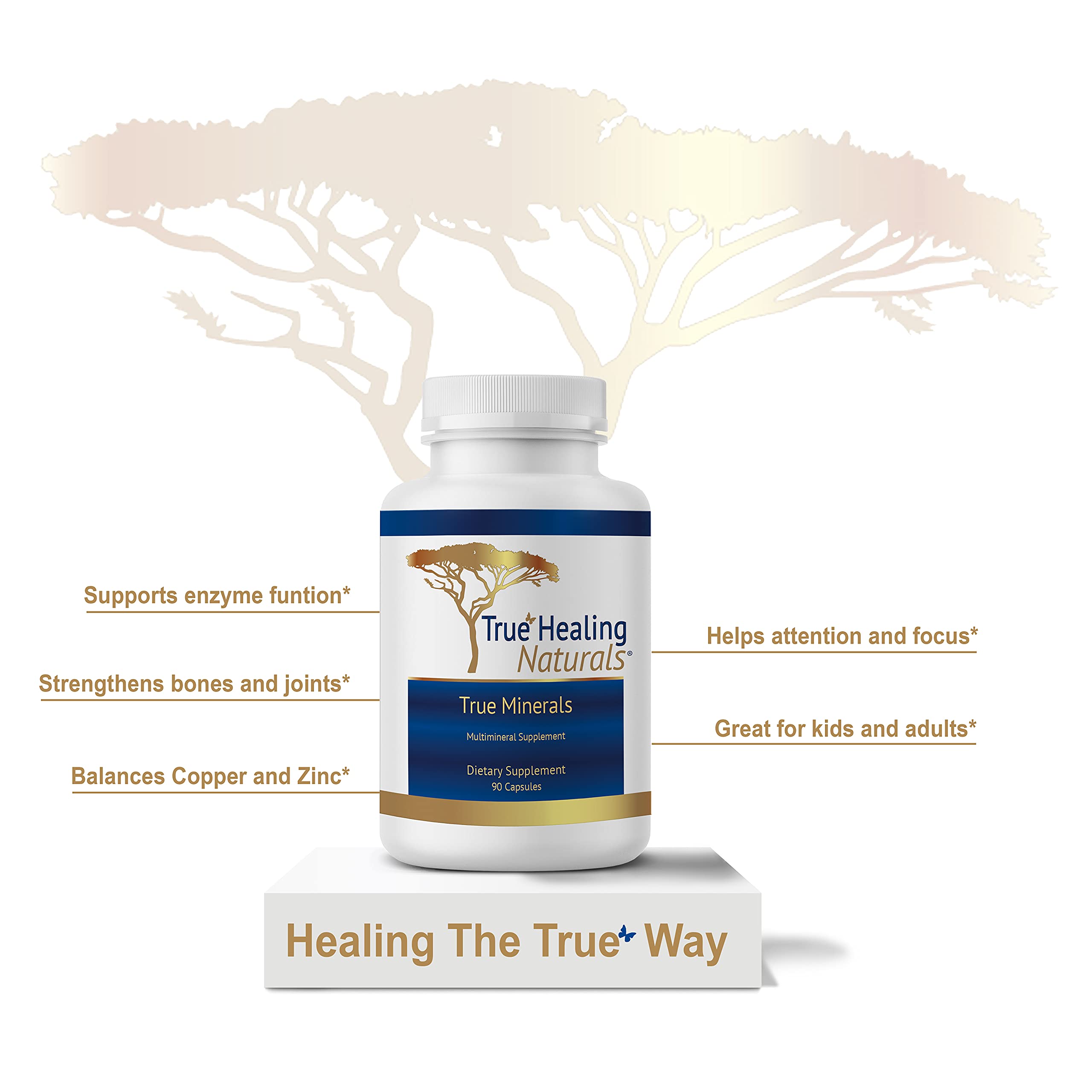 True Healing Naturals - True Minerals Supplement, Promotes Gut & Heart Health, 90 Vegetarian Capsules True Healing Naturals buy supplements canada