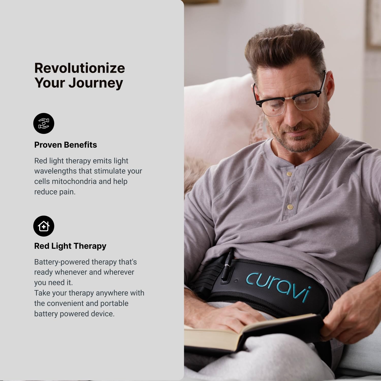 CURAVI Ultra™ Wearable Red Light Therapy Belt for Lower Back Pain Relief - 84 Diodes - Non-Invasive CURAVI buy supplements canada