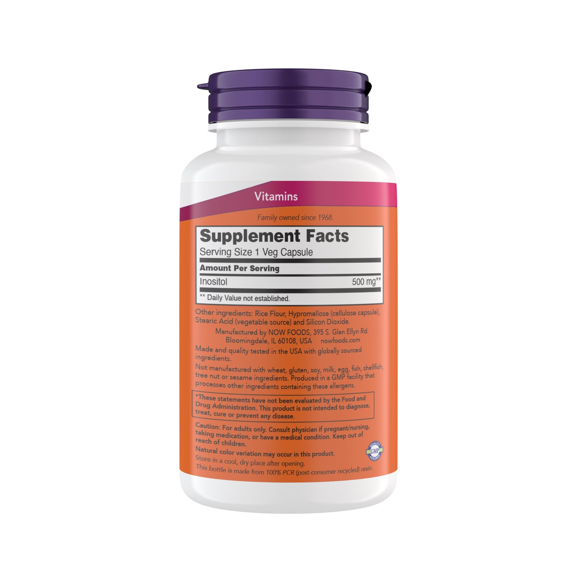 Now Foods Inositol 500 mg, Superior Myo Inositol Form, for Healthy Membrane Function Now Foods buy supplements canada