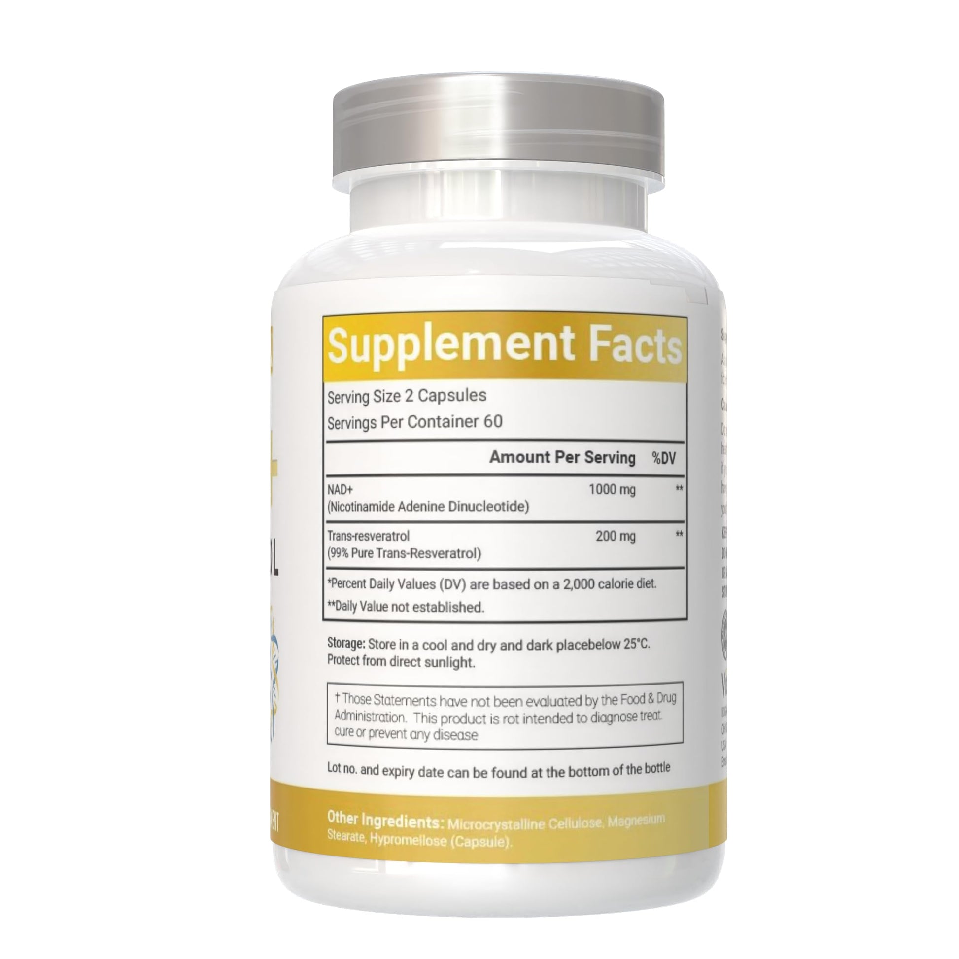 VitaCosmoX NAD+ Supplement 1,200mg per Serving,120 Capsules (Nicotinamide Adenine Dinucleotide) - 60 Servings, Gluten-Free, Vegan VitaCosmoX buy supplements canada