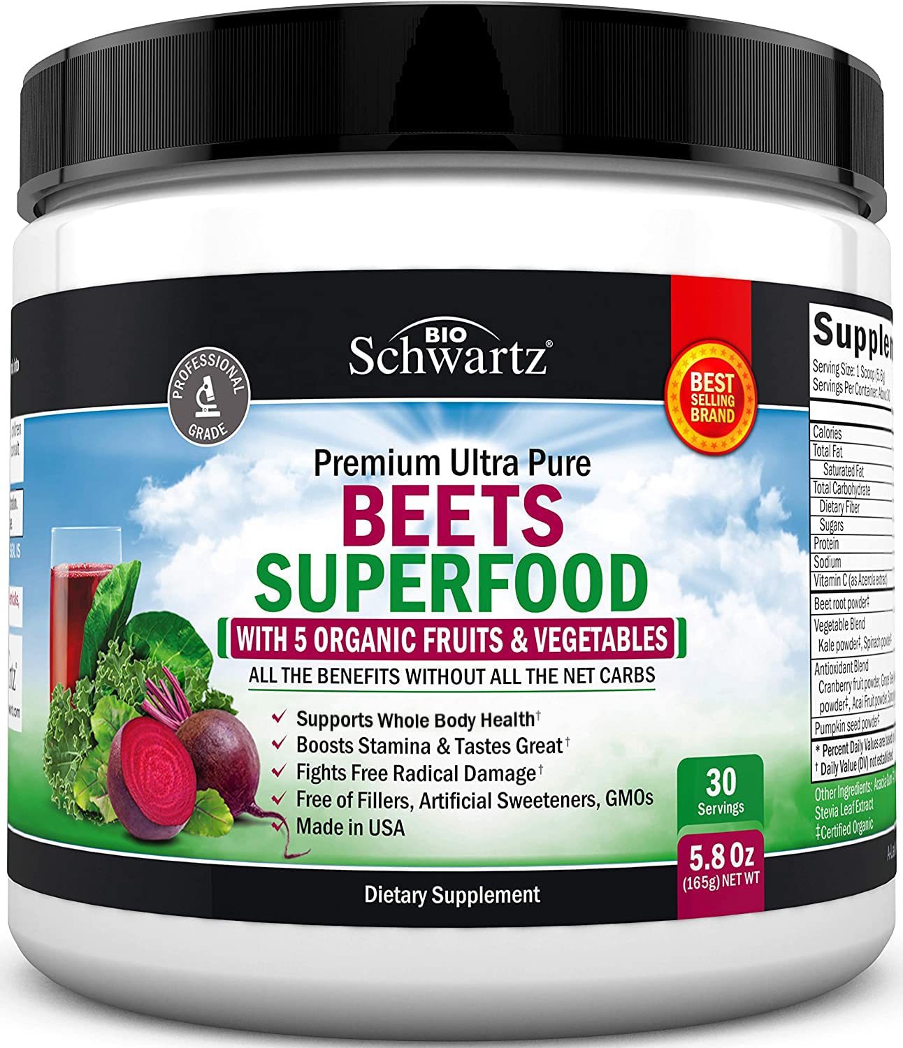Beet Root Powder - Beets Superfood Supplement with Vitamin C Plus Organic Antioxidant BioSchwartz buy supplements canada
