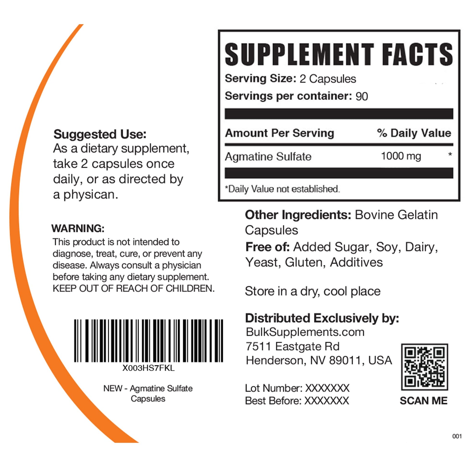 BULKSUPPLEMENTS.COM Agmatine Sulfate Capsules - Supplement for Nitric Oxide BULKSUPPLEMENTS.COM buy supplements canada