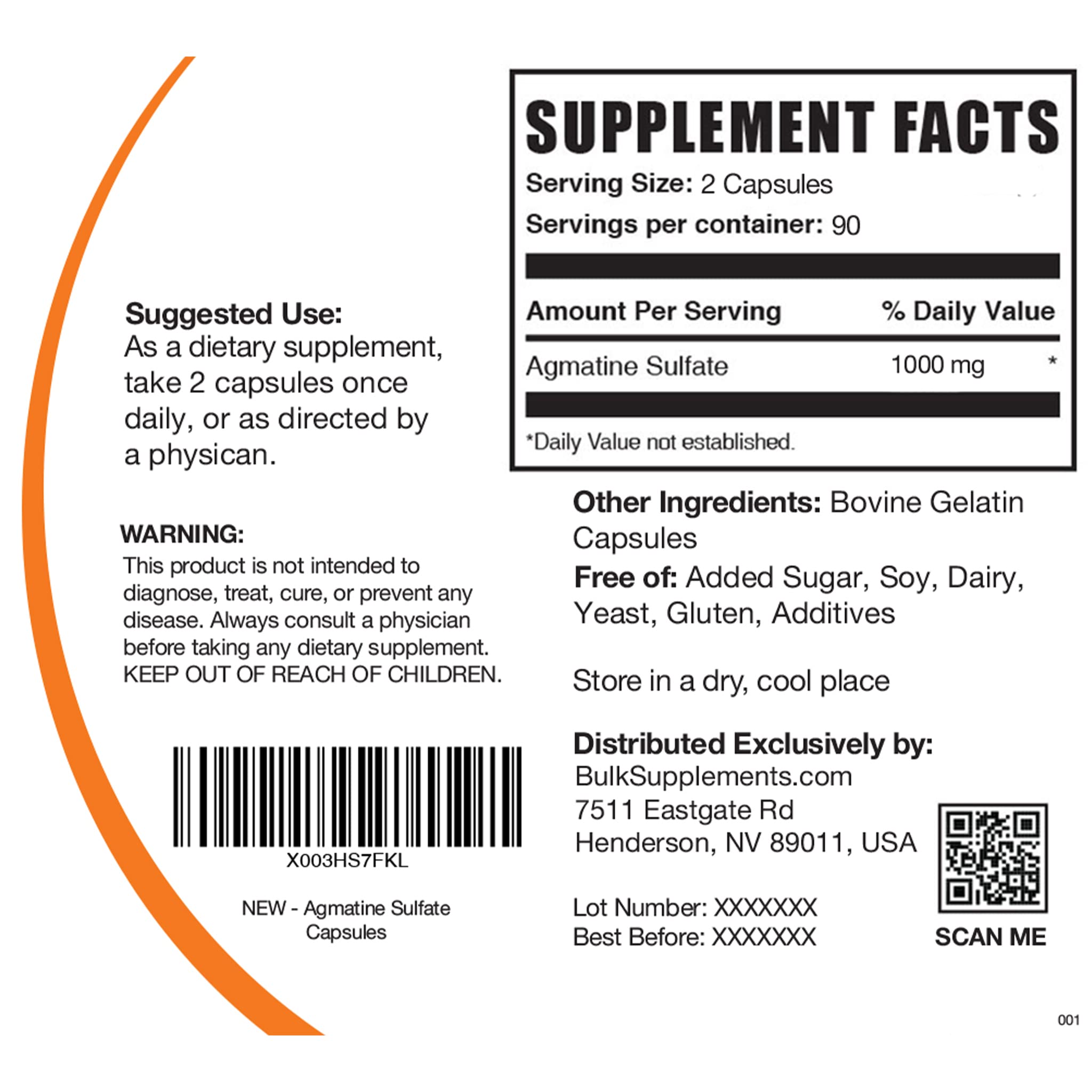 BULKSUPPLEMENTS.COM Agmatine Sulfate Capsules - Supplement for Nitric Oxide BULKSUPPLEMENTS.COM buy supplements canada
