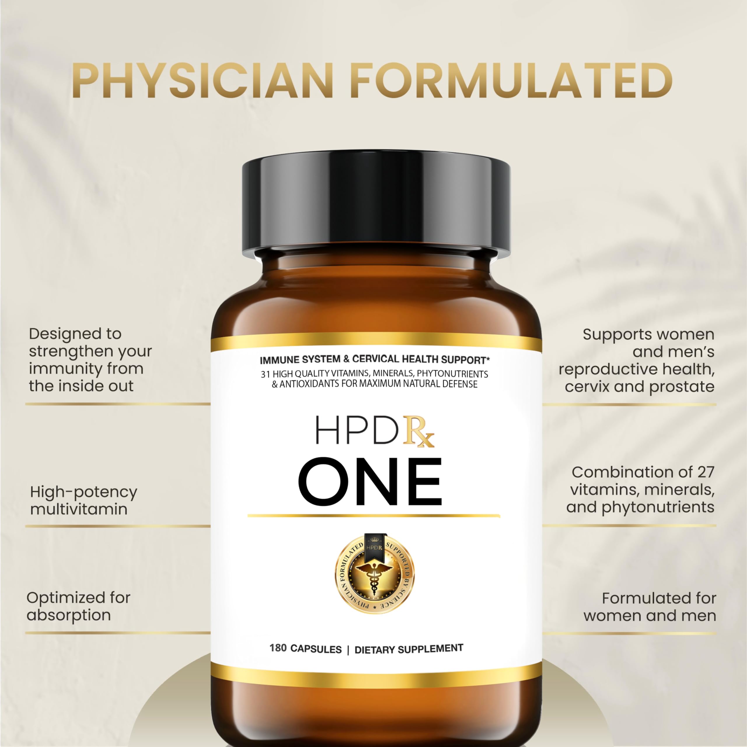 HPD Rx ONE Immunity Boost Multivitamin | HPV Supplements for Women and Men, 2 Pack HPD Rx buy supplements canada