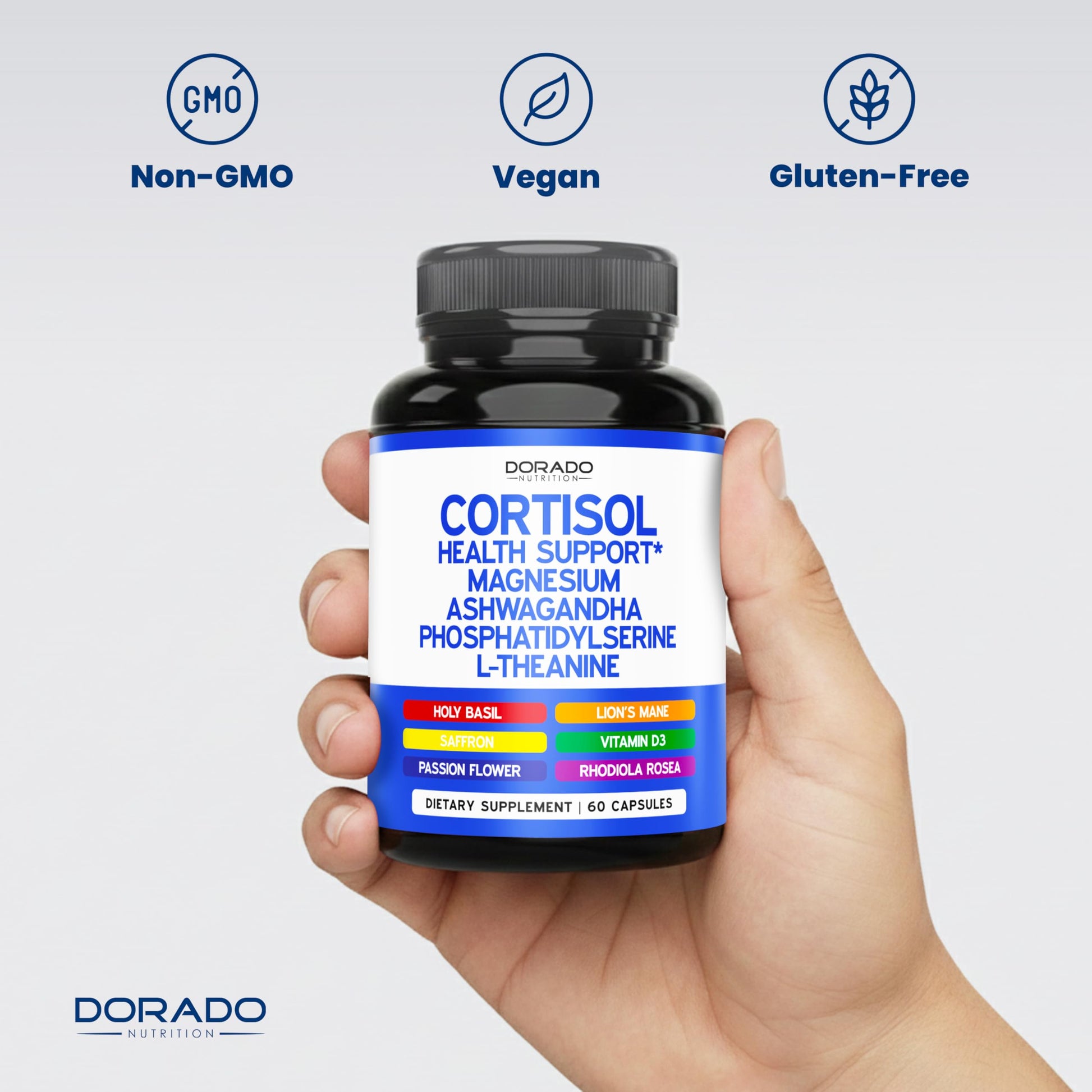 Cortisol Supplements for Women & Men with 14 in1 Blend (Magnesium, Ashwagandha, L Theanine & More) Healthy Cortisol Balance & Calm Mood Support - Third Party Tested, Non GMO, USA Made - 60 Count DORADO NUTRITION buy supplements canada