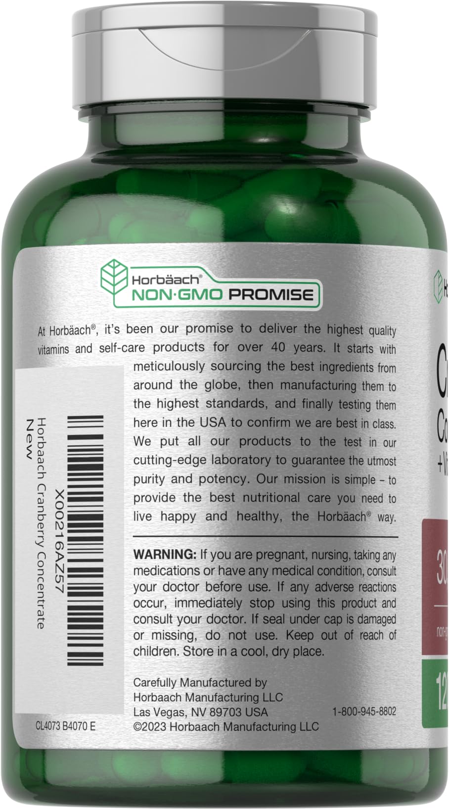 Cranberry Concentrate Extract Pills + Vitamin C | 30,000mg | 120 Capsules | Triple Strength Horbäach buy supplements canada