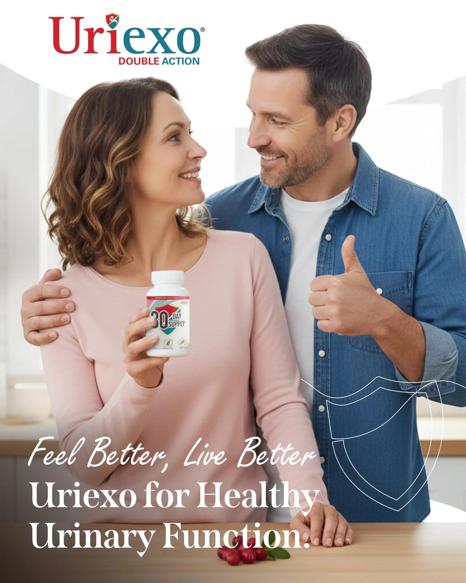 Uriexo Double Action Support Cranberry Pills - Urinary Tract Health Supplement with 36mg Proanthocyanidins PACs & 2000mg D-Mannose, Capsules for Men & Women, Non-Antibiotic Formula, 30 Day Supply Uriexo buy supplements canada