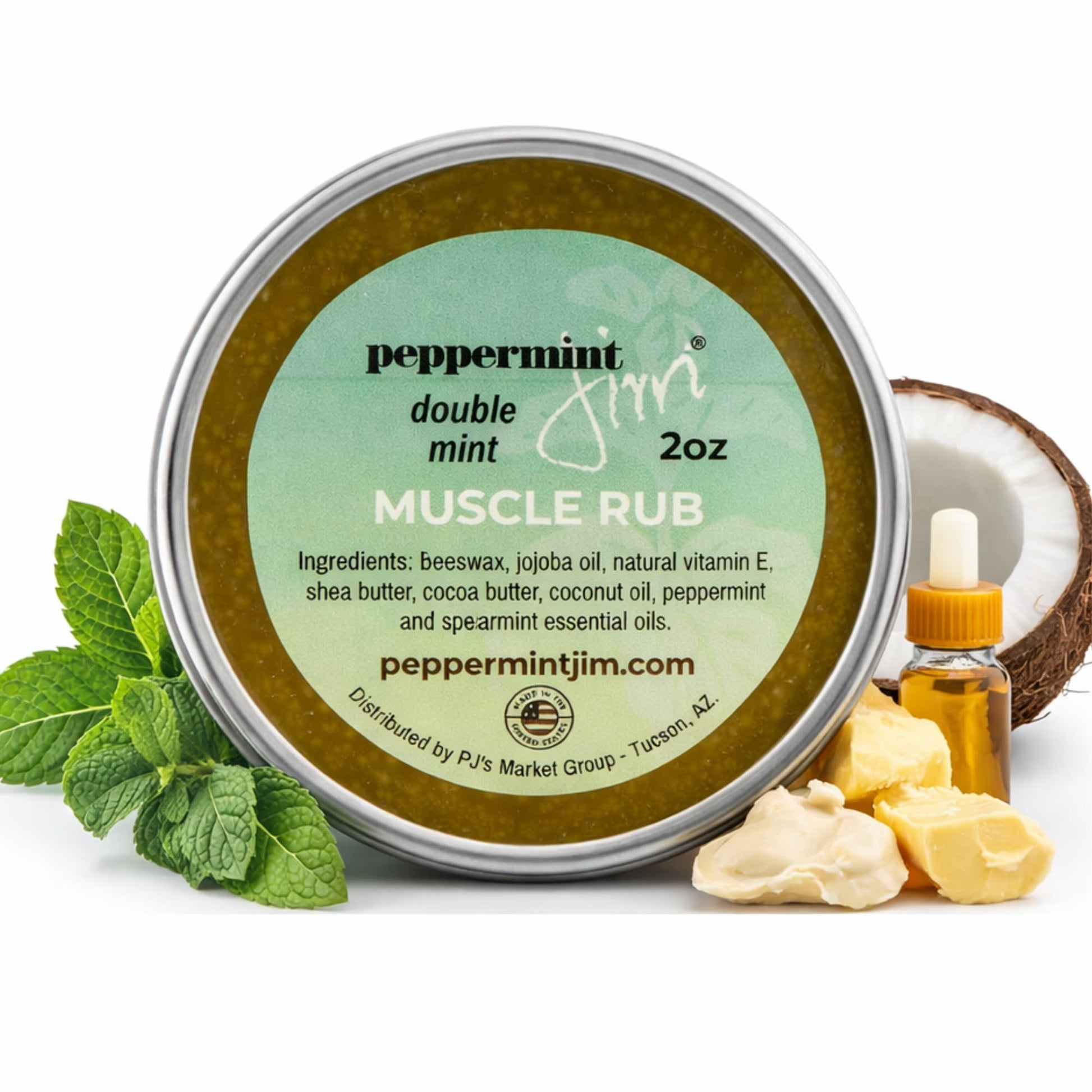 Peppermint Jim Double Mint Muscle Rub Balm 2oz, Fast Absorbing Cooling Relief Cream with Peppermint & Spearmint Oils, Non Greasy Soothing Balm for Sore Muscles, Back, Neck & Joints - Plant Based Peppermint Jim buy supplements canada