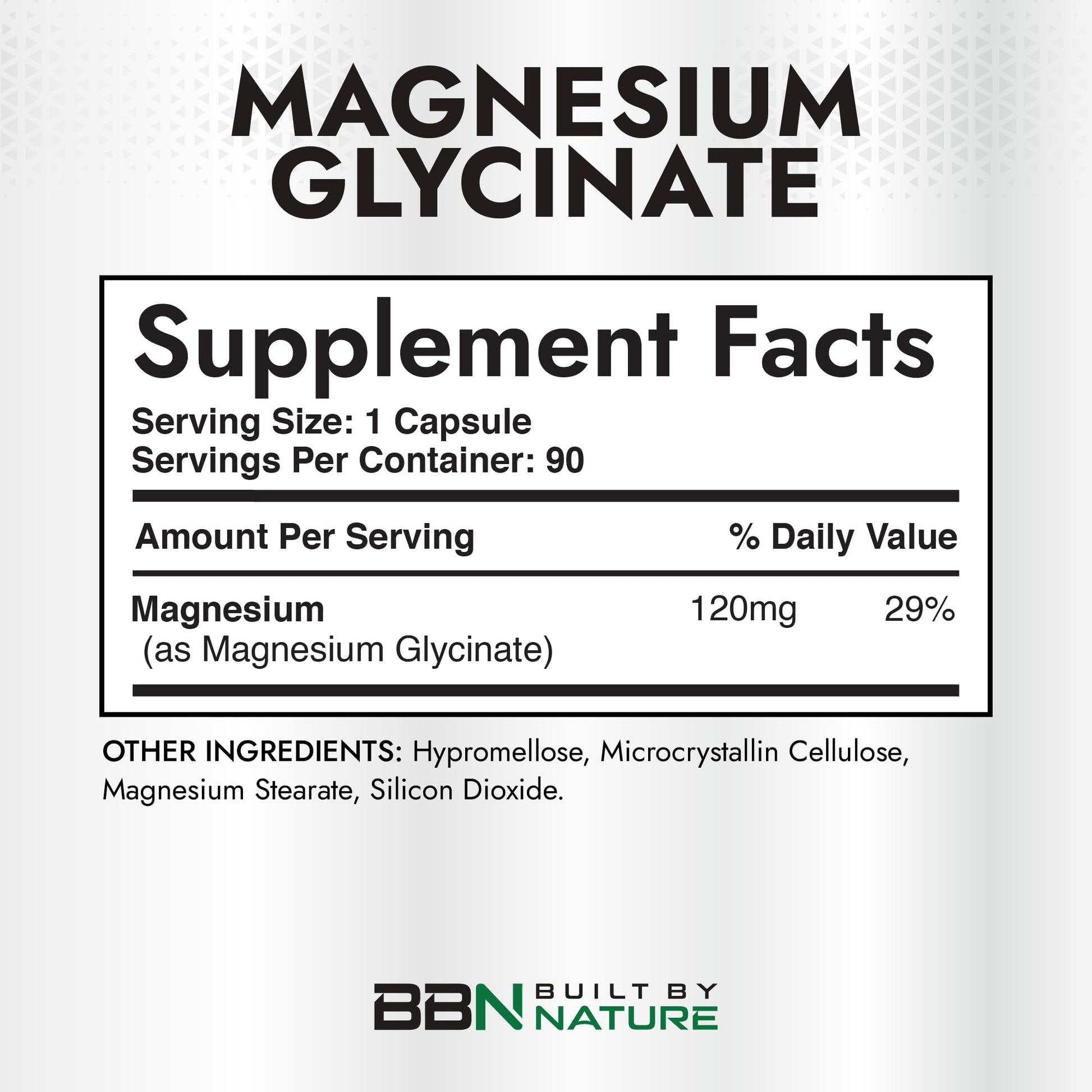 Built By Nature Magnesium Glycinate - Chelated for High Absorption – Supplement to Support Sleep, Muscle, Heart & Nerve Health - 120 mg Magnesium per Serving/Capsule - 90 Capsules Built by Nature buy supplements canada