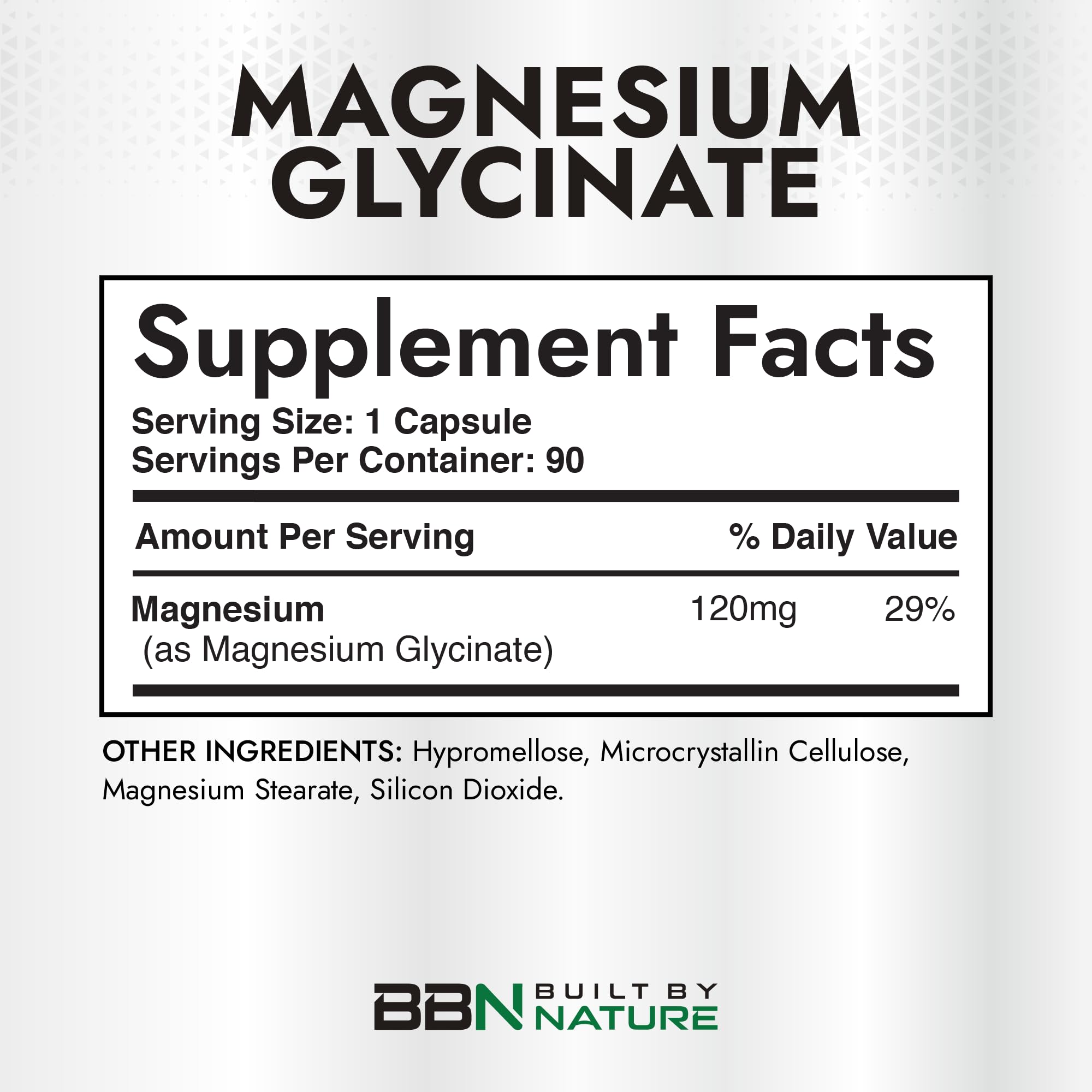 Built By Nature Magnesium Glycinate - Chelated for High Absorption – Supplement to Support Sleep, Muscle, Heart & Nerve Health - 120 mg Magnesium per Serving/Capsule - 90 Capsules Built by Nature buy supplements canada