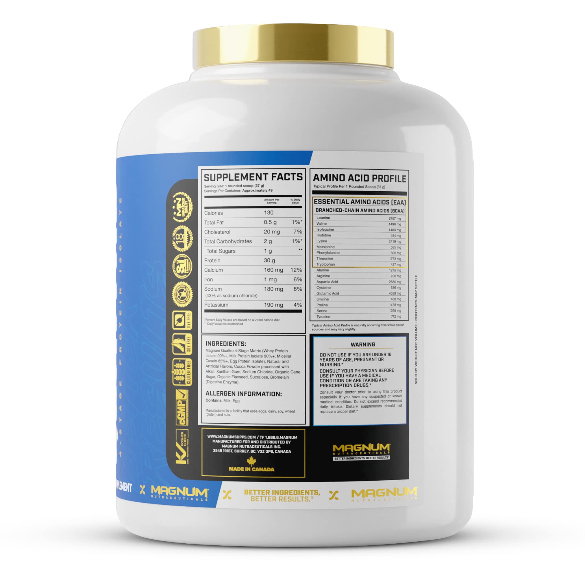 Magnum Nutraceuticals Quattro -, Peanut Butter Cups, 4LB - May Support Muscle Growth QUATTRO buy supplements canada