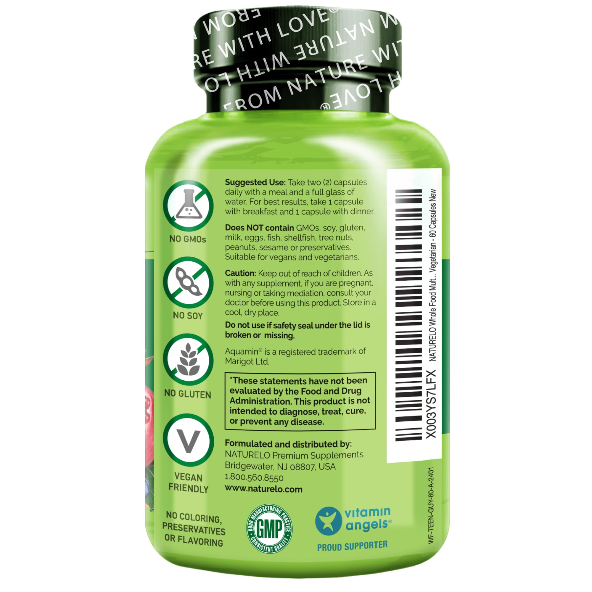 NATURELO Teen Multivitamin - Whole Food Multivitamin for Teenage Boys - Minerals Supplement for Active Kids NATURELO buy supplements canada