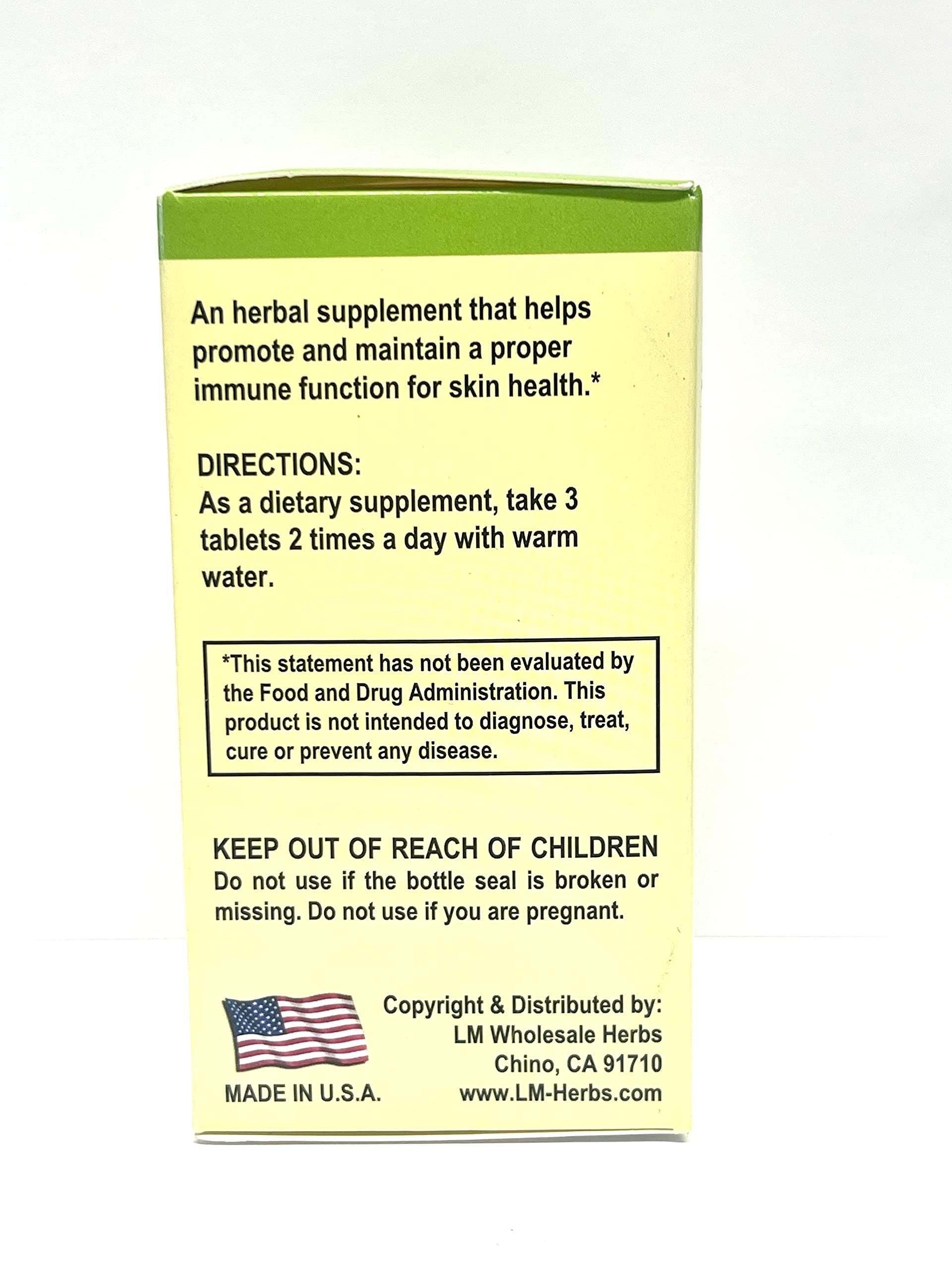 Lao Wei Derma Formula Herbal Supplement Helps Immune Function for Skin Health 500mg 60 Tablets Made in USA Lao Wei buy supplements canada