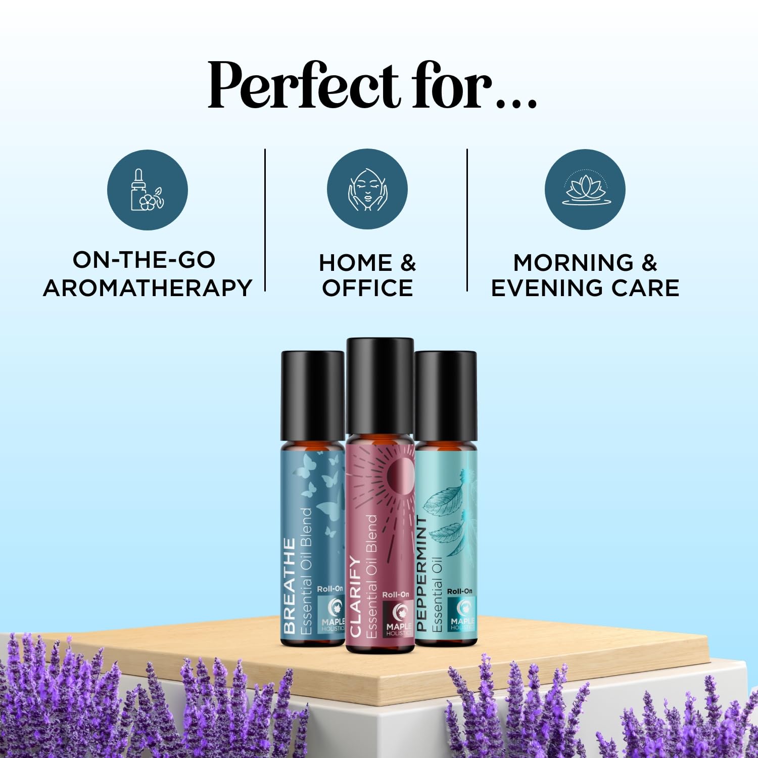 Headache Roll on Essential Oils - Aromatherapy Essential Oils Sets Variety Pack with Peppermint Clarify Maple Holistics buy supplements canada