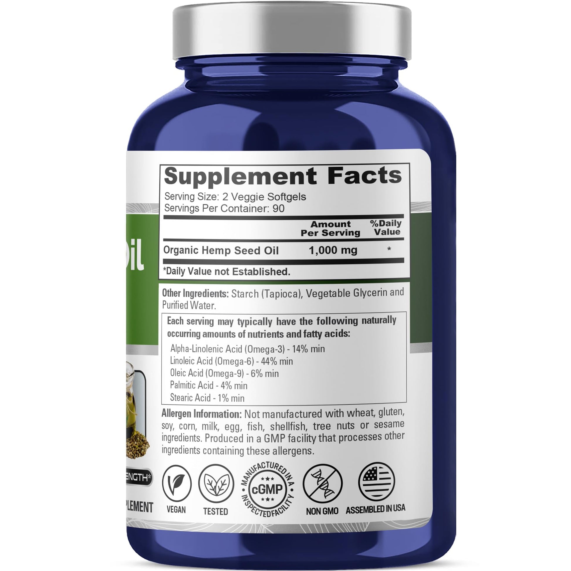 NusaPure Hemp Oil 1,000mg Per Serving, 180 Veggie Softgels, Non-GMO, Vegan NusaPure buy supplements canada