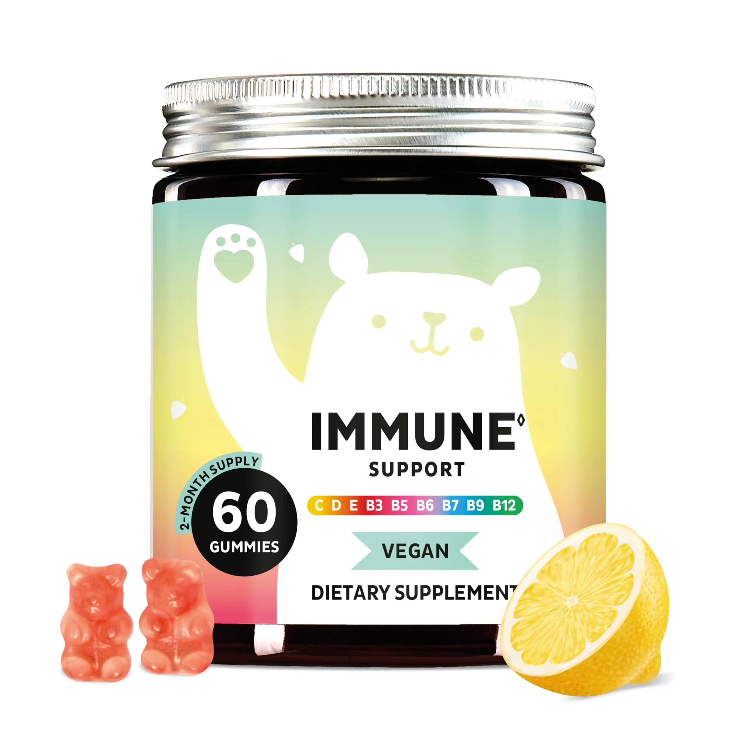 Bears with Benefits Immune Support Gummies – Vitamin C, D, B6 & B12 – Daily Immune Boost – Vegan, Naturally Flavored (60 Gummies) Bears with Benefits buy supplements canada