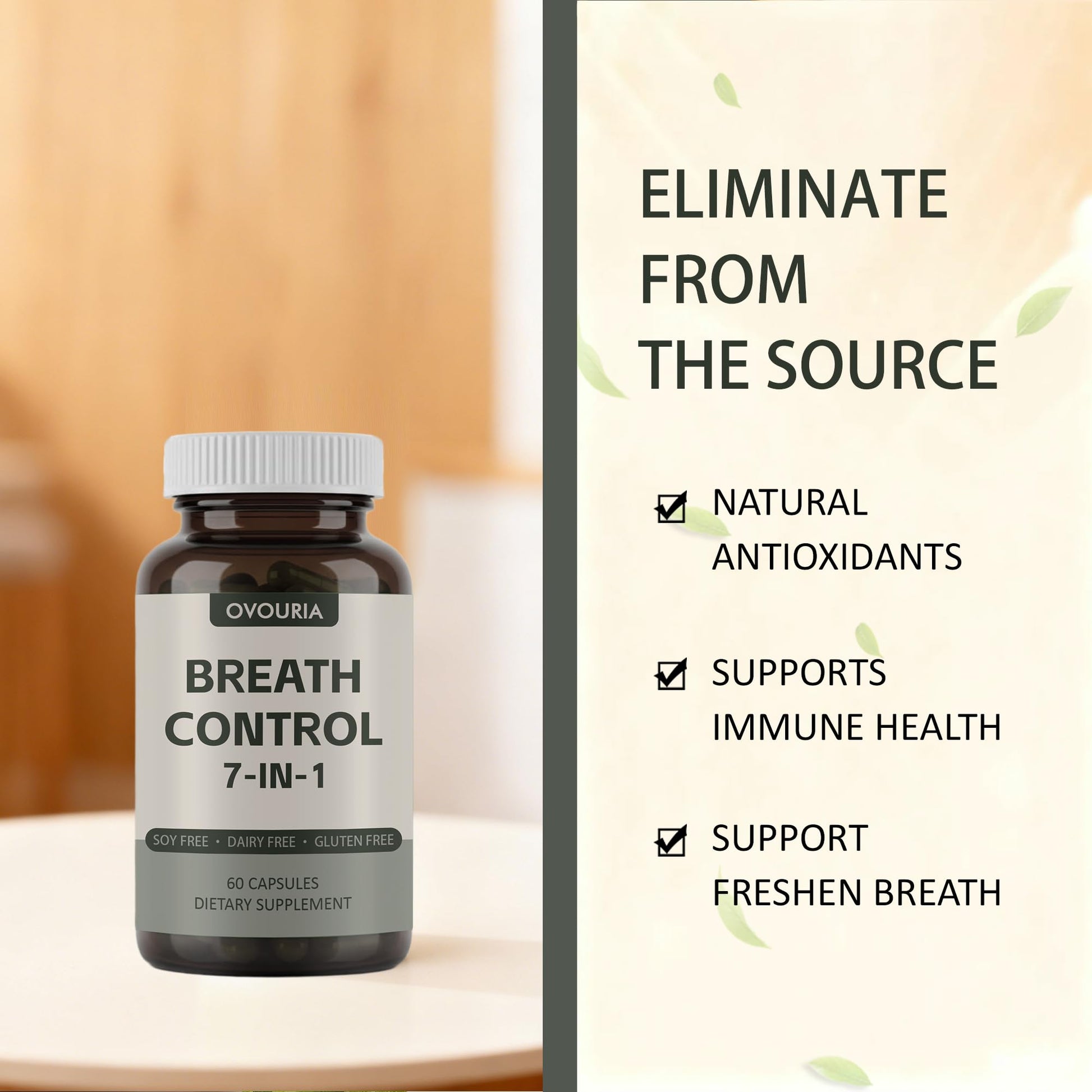 TANSPRESSO ovouria Breath & Gut Balance Capsules - 7-in-1 Formula with Probiotics, Zinc Gluconate & Magnesium Citrate for Fresh Breath, Chronic Halitosis Relief & Digestive Wellness, 60 Count(1pc) TANSPRESSO buy supplements canada