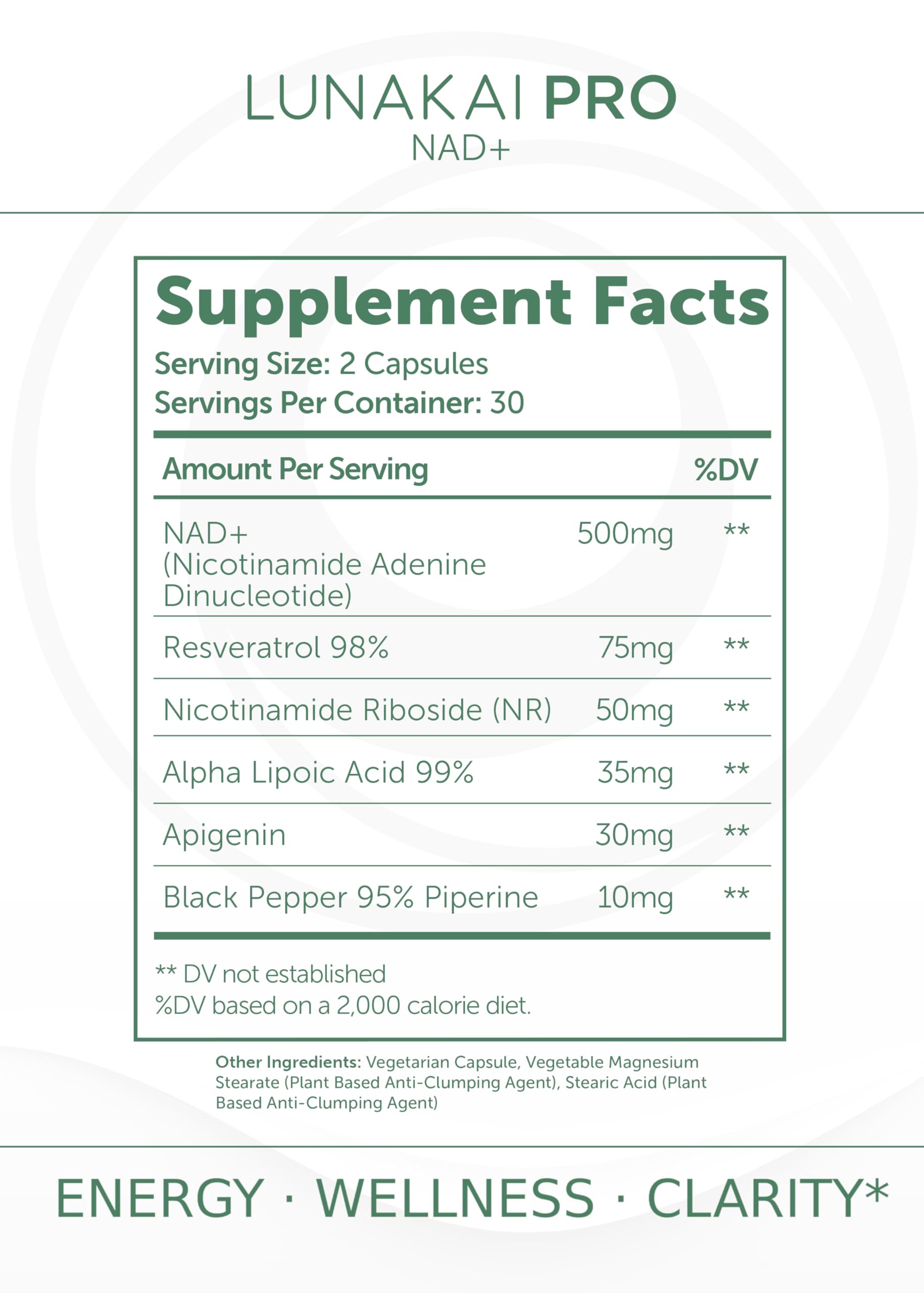 Lunakai PRO USA Made Dual-Pathway NAD+ Formula with NR & Resveratrol – Natural NAD Supplement for Women & Men – Healthy Aging & Cellular Health Support, 60ct Lunakai buy supplements canada