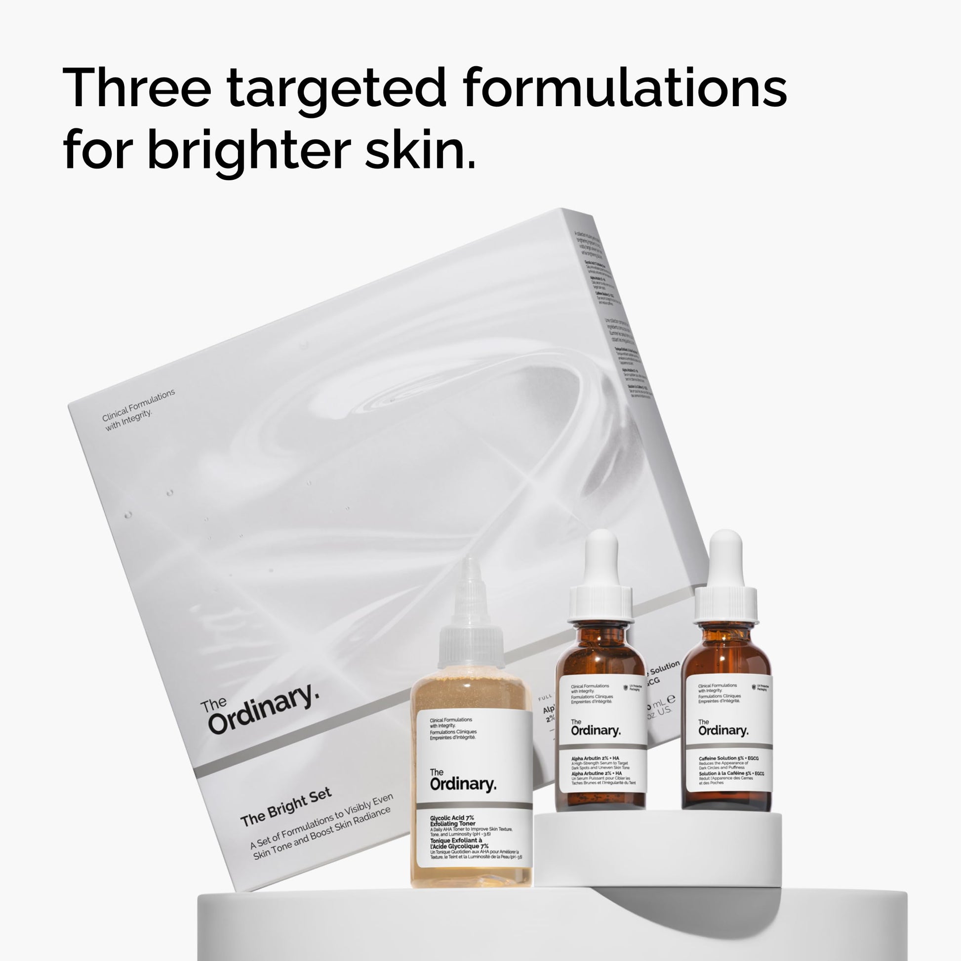 The Ordinary The Bright Set, 3-Step Regimen for Radiant, Even Skin Tone with Glycolic Acid 7% Exfoliating Toner The Ordinary buy supplements canada