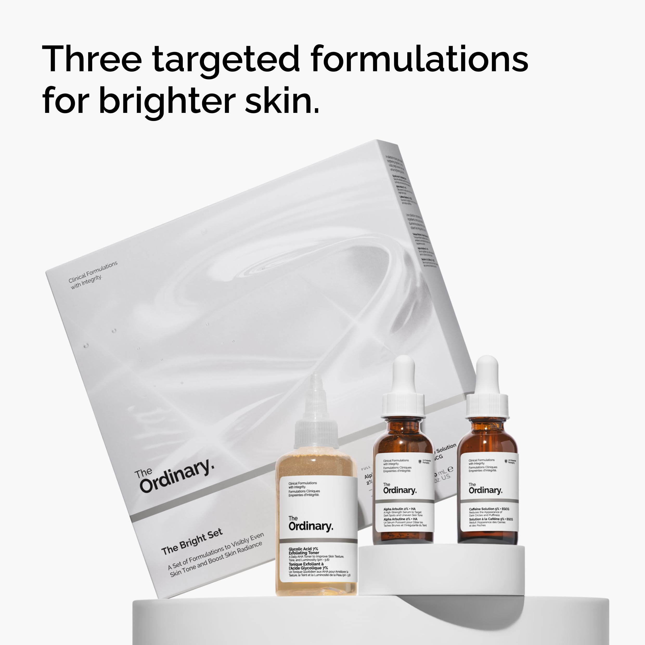 The Ordinary The Bright Set, 3-Step Regimen for Radiant, Even Skin Tone with Glycolic Acid 7% Exfoliating Toner The Ordinary buy supplements canada