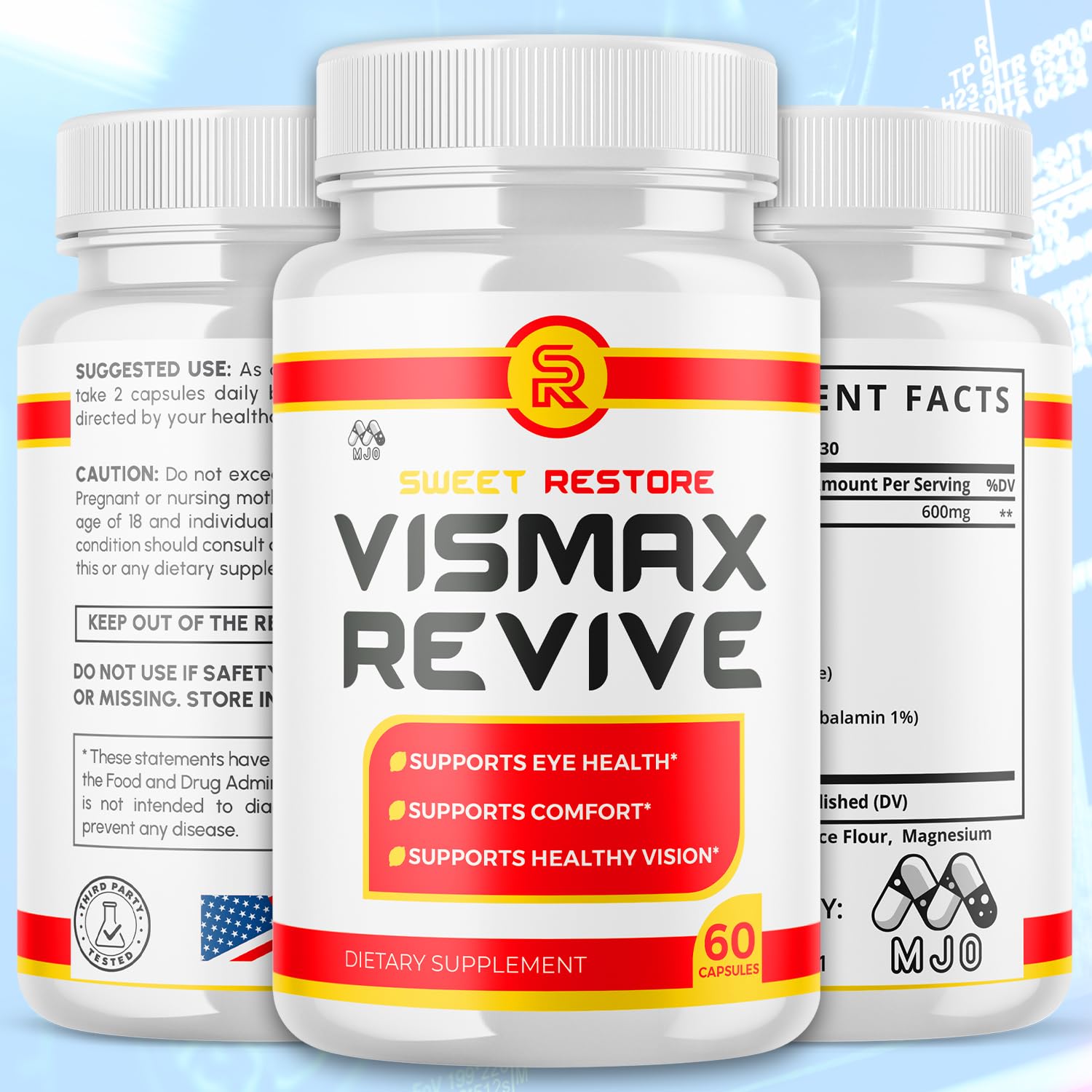 Vismax Revive Capsules, Official VismaxRevive Vision Support Supplement with All Natural Ingredients, Advanced Eye Health Formula and Vision Vitamin Supporting Wellness Naturally (60 Capsules) MJO buy supplements canada